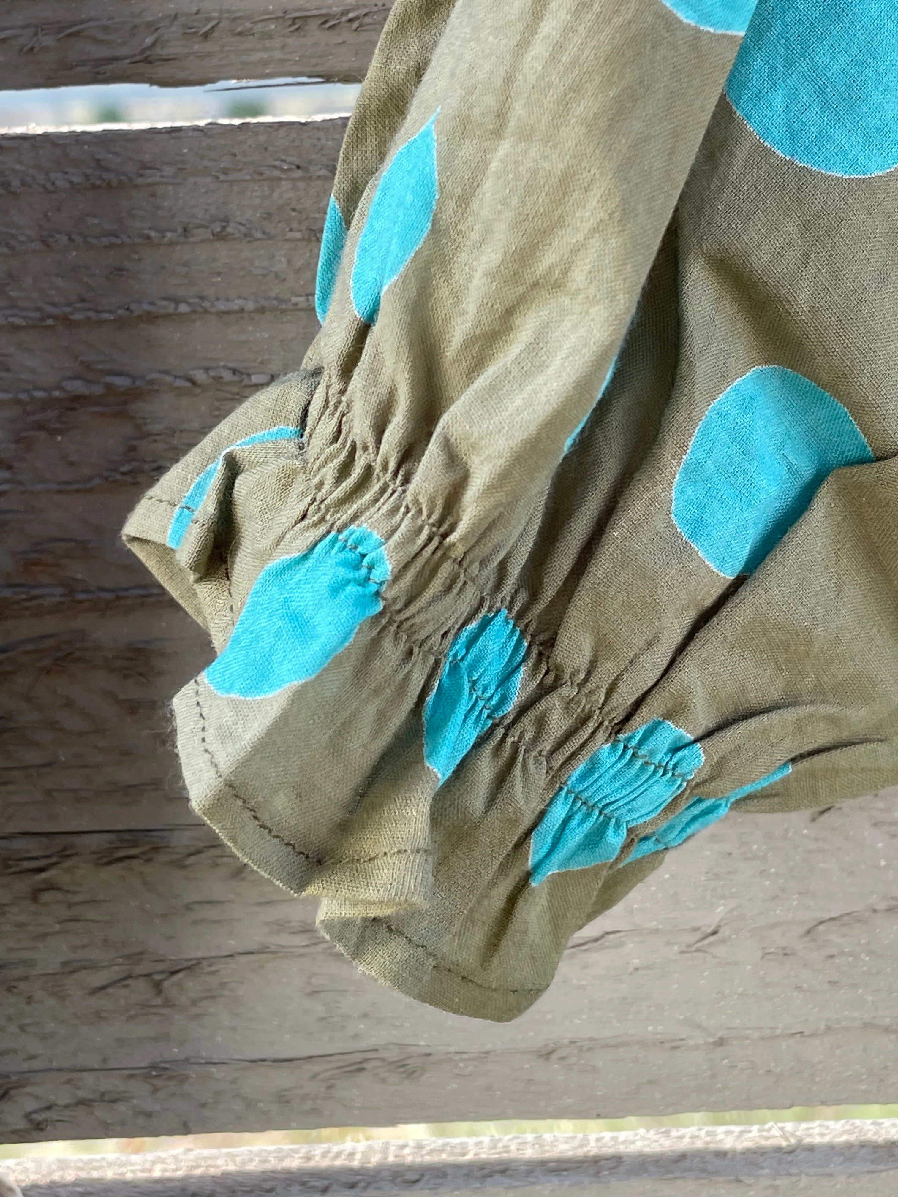 Good Girlfriend Shirt with Ruffle Trim - True Dot Olive/Cerulean - Image 6