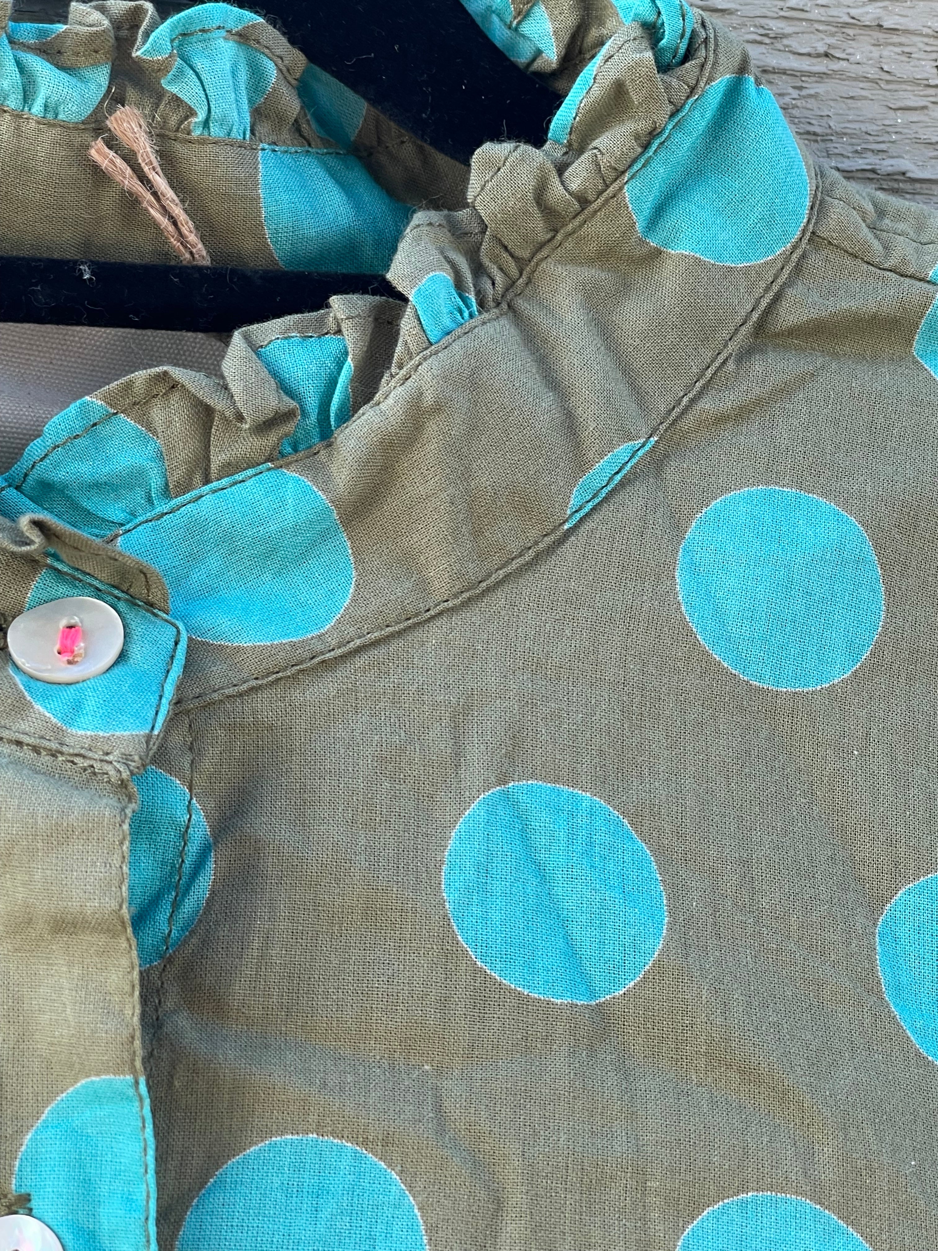 Good Girlfriend Shirt with Ruffle Trim - True Dot Olive/Cerulean - Image 7