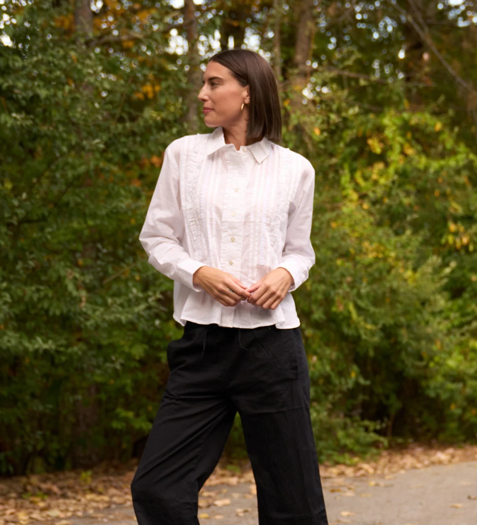 Good Girlfriend Shirt with Tux Trim White - Image 3