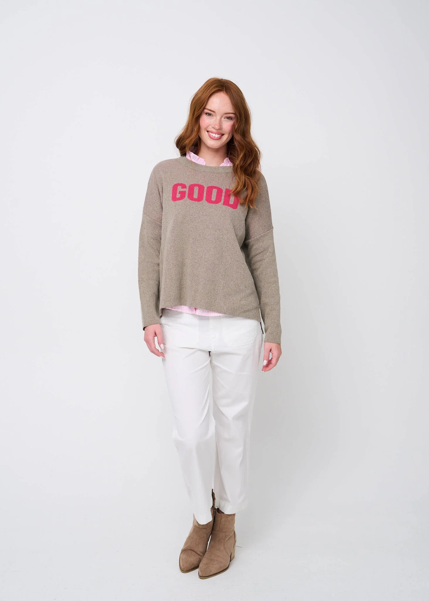 Good Relaxed Sweater - Taupe - Image 2
