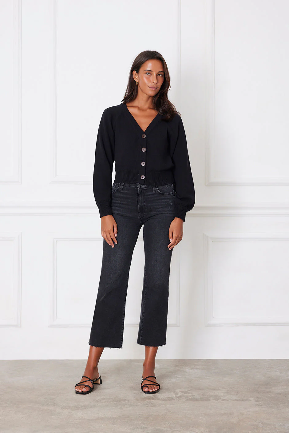 Greta Cardigan in Black - Image 2