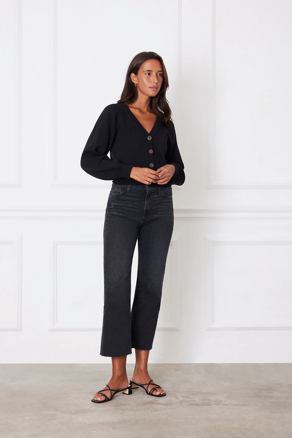 Greta Cardigan in Black - Image 3
