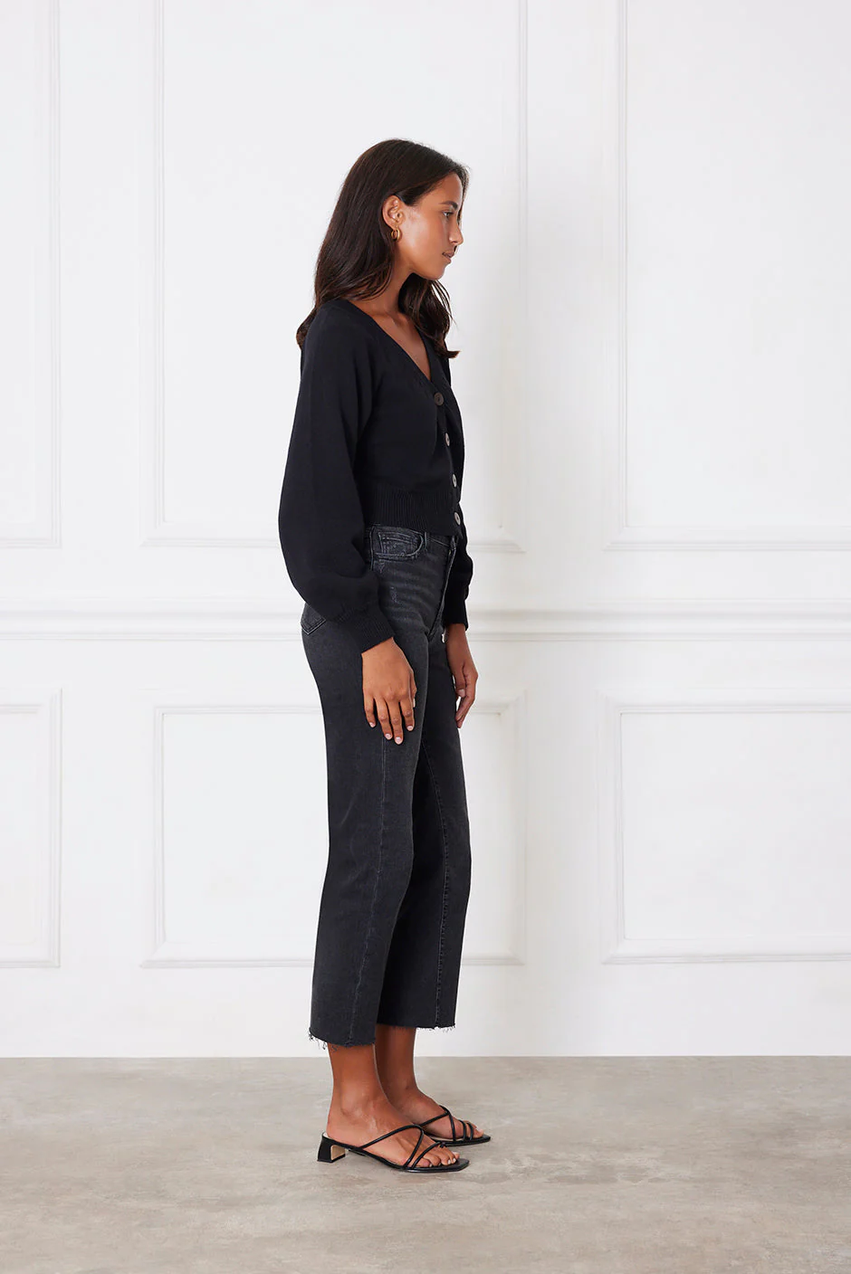 Greta Cardigan in Black - Image 4