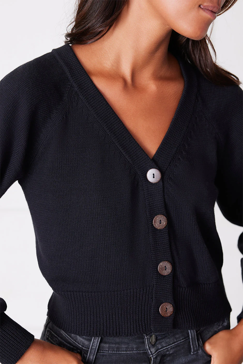 Greta Cardigan in Black - Image 6