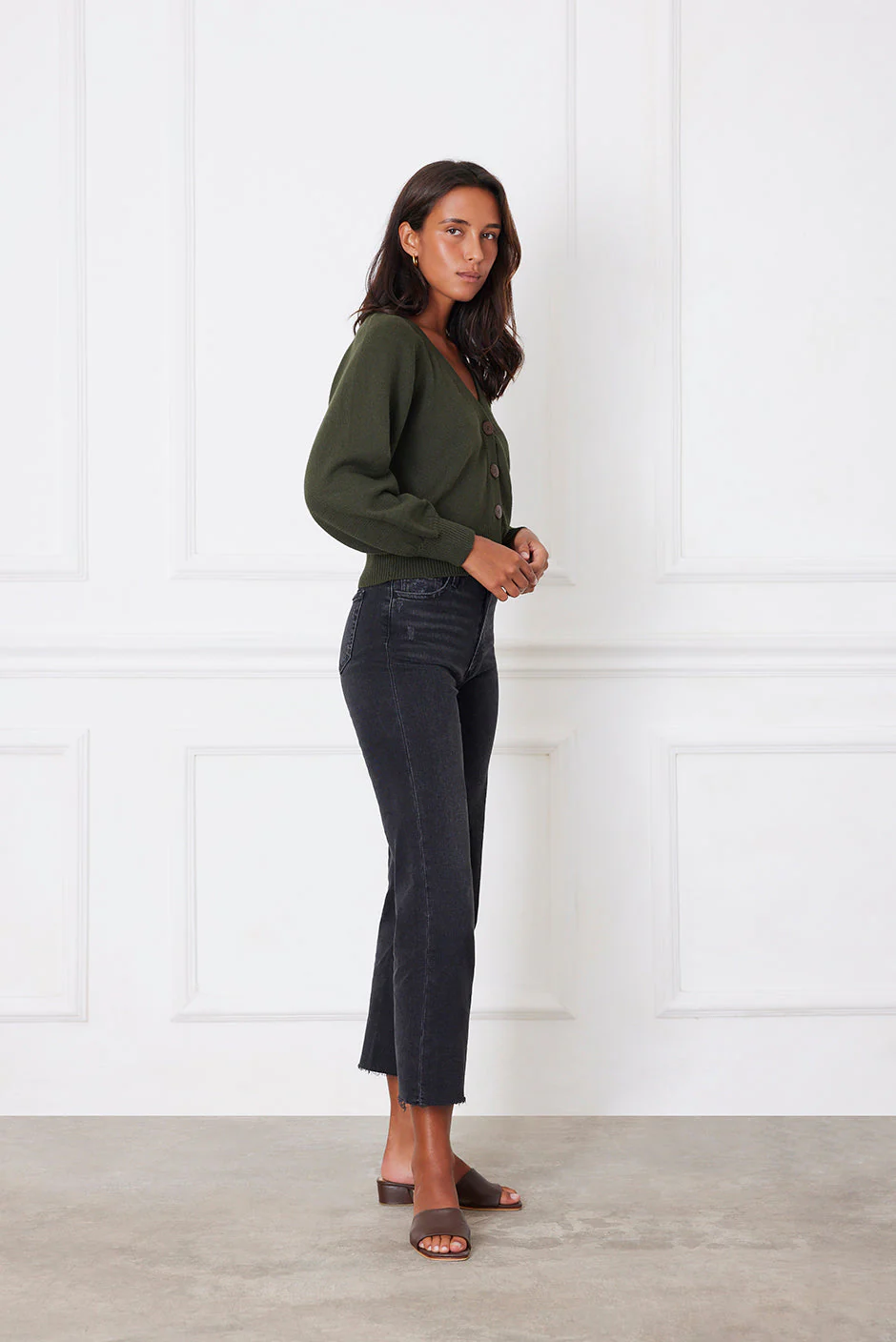 Greta Cardigan in Forest Green - Image 4