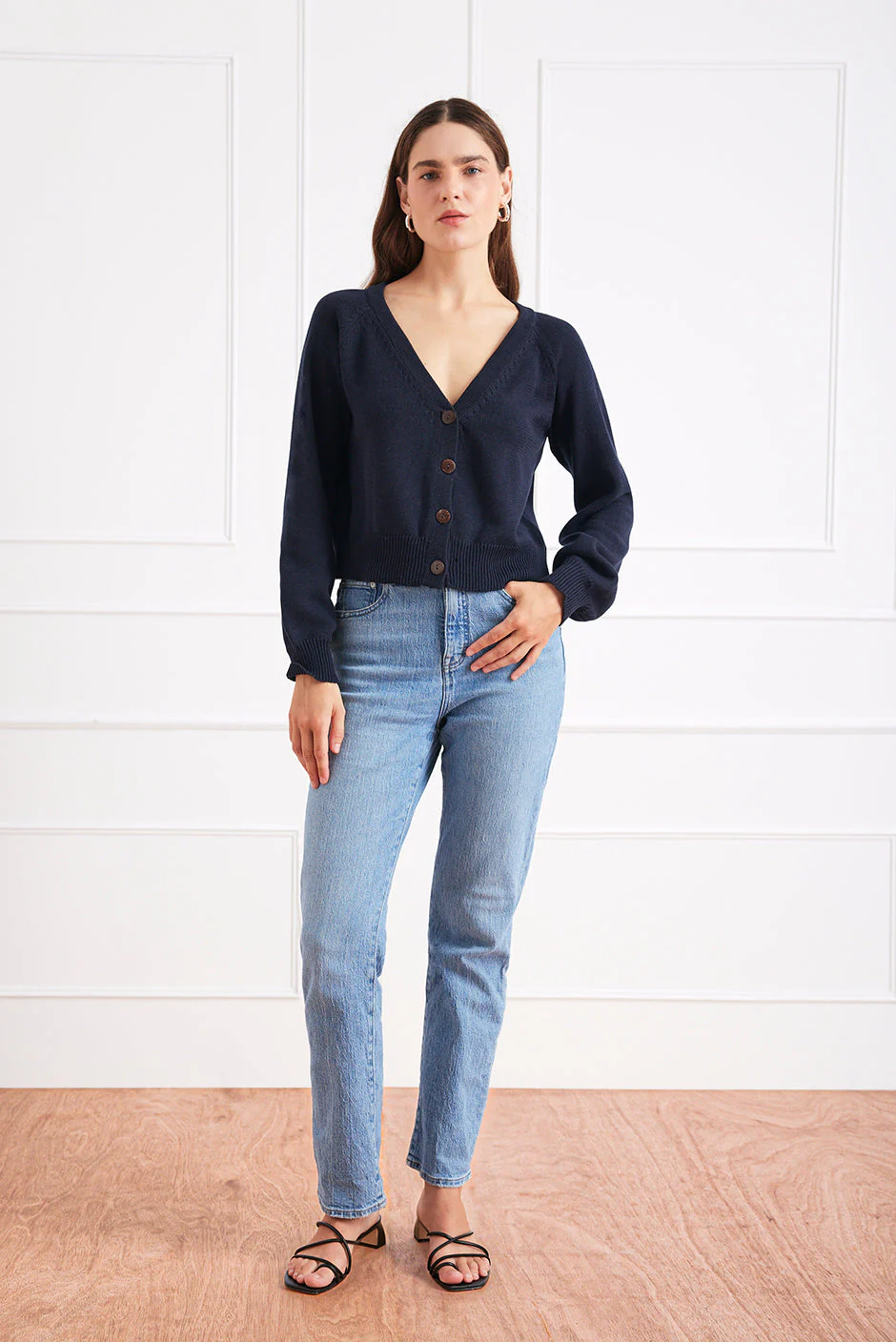 Greta Cardigan in Midnight Navy - Image 2