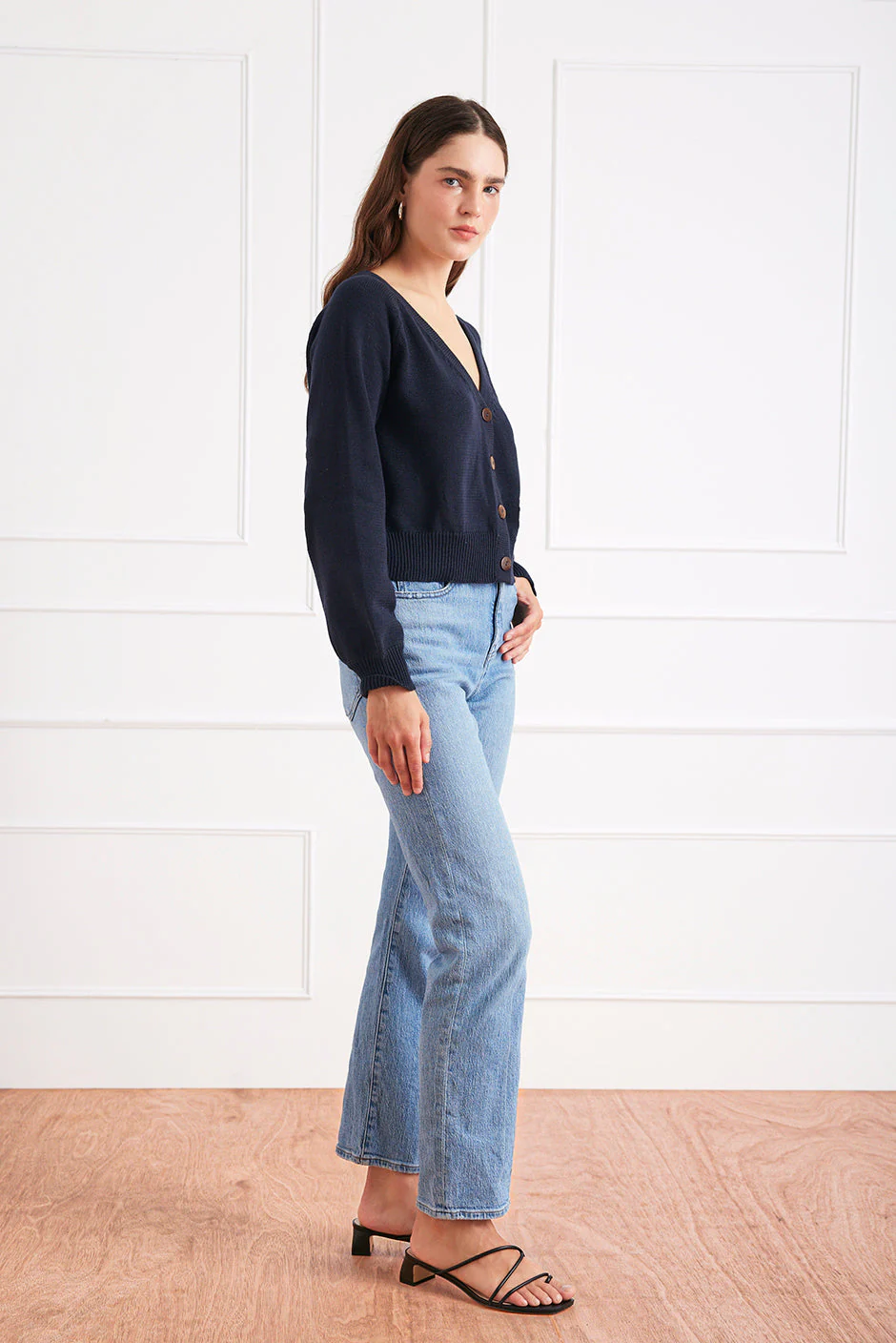 Greta Cardigan in Midnight Navy - Image 3