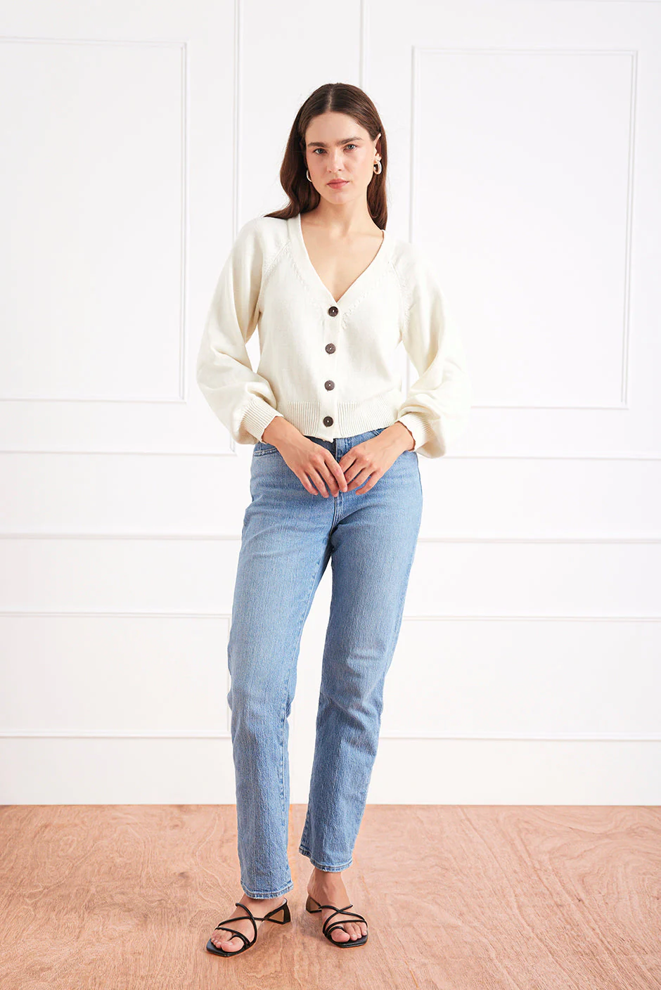 Greta Cardigan in Oat Milk - Image 2