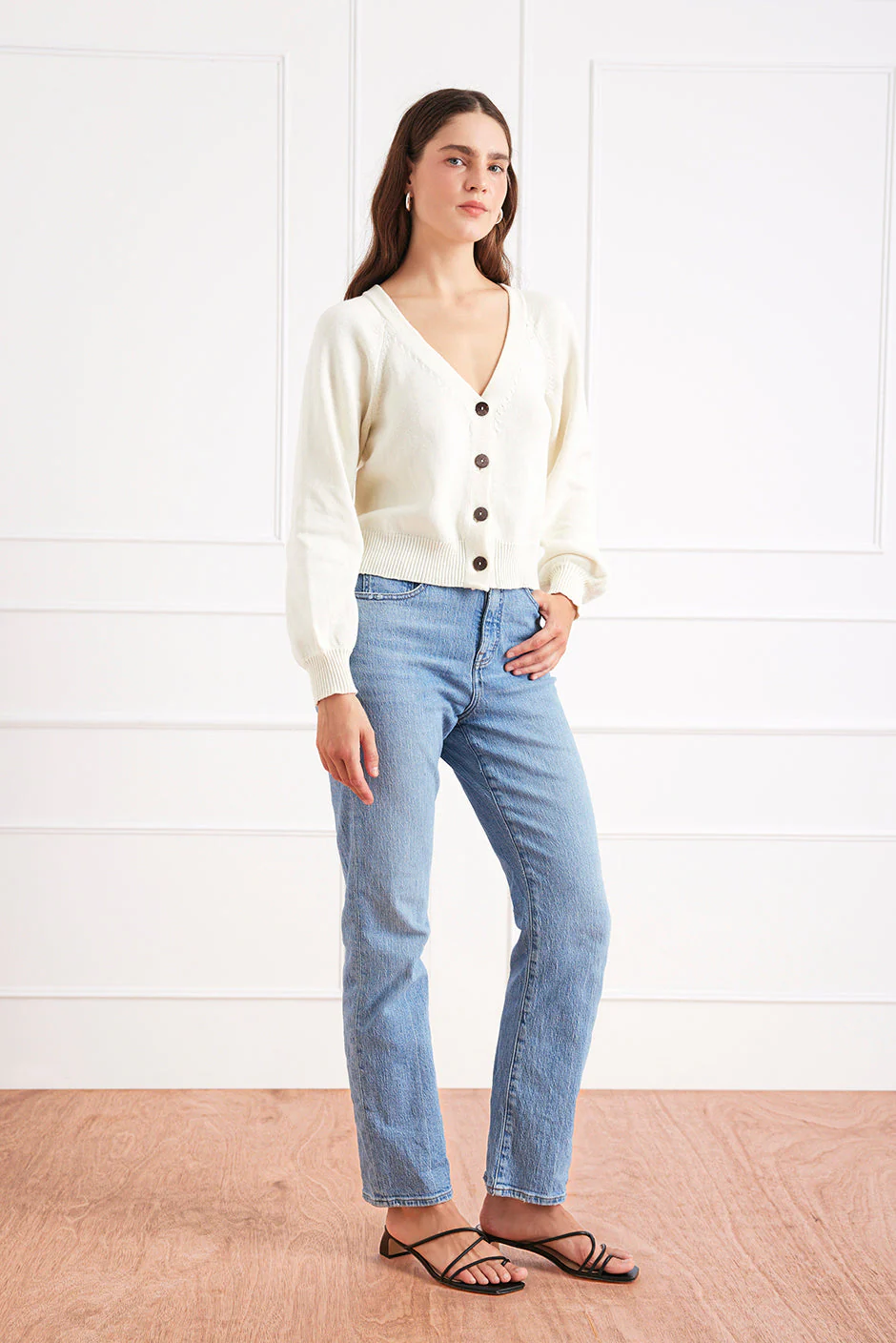Greta Cardigan in Oat Milk - Image 3
