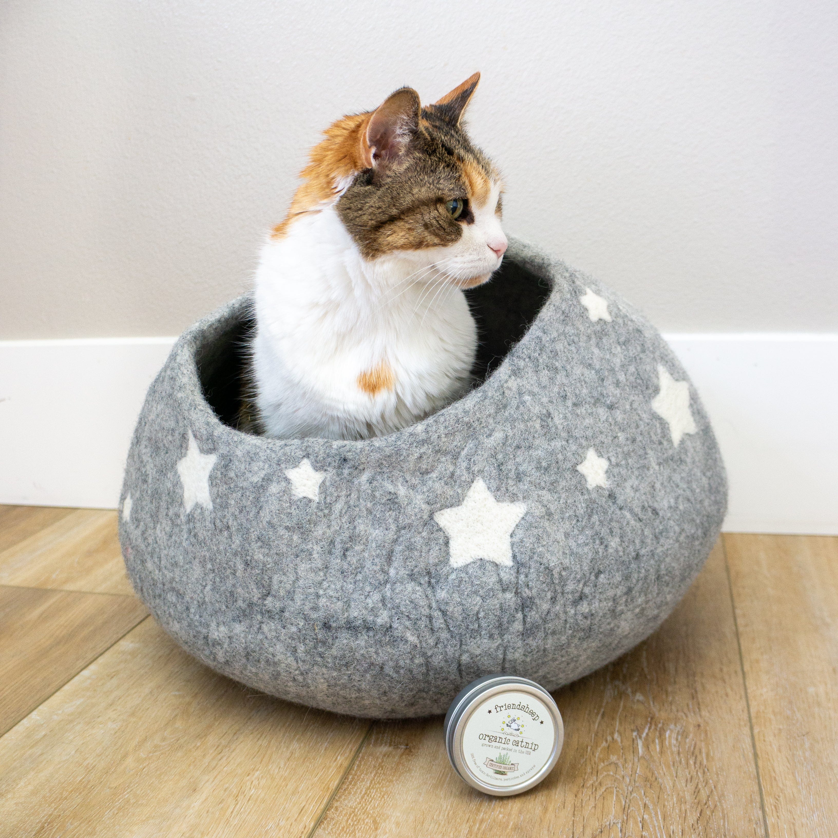 Grey Midnight Stars Eco Kitty Cave - Image 3
