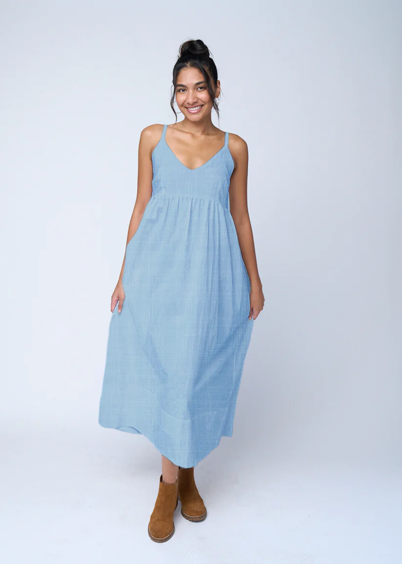 Hampton Dress - Light Wash Chambray - Image 2
