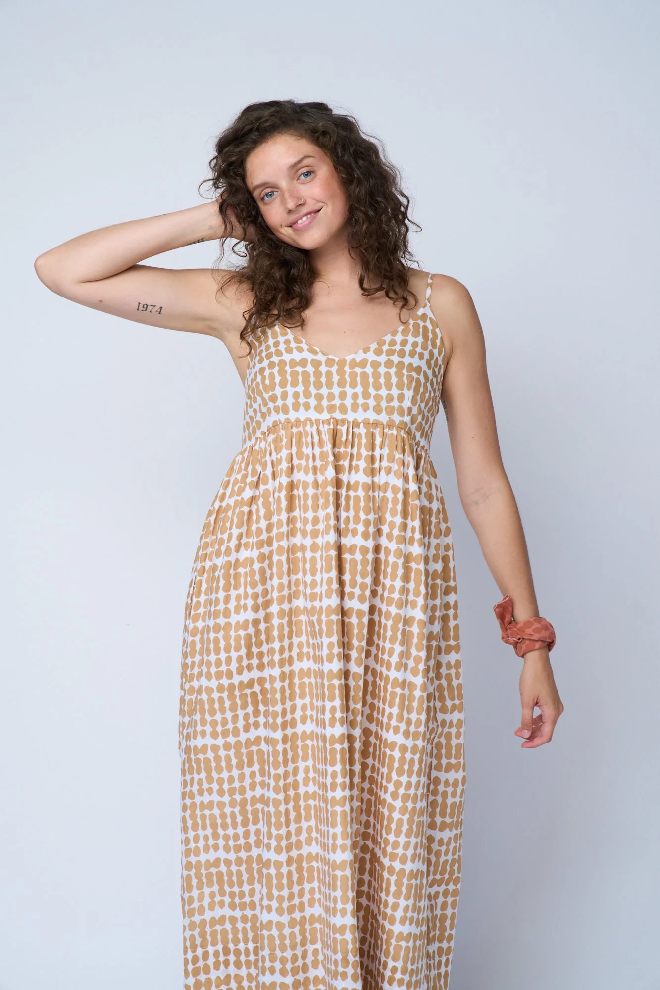 Hamptons Dress - Messy Dot Baked Clay - Image 14
