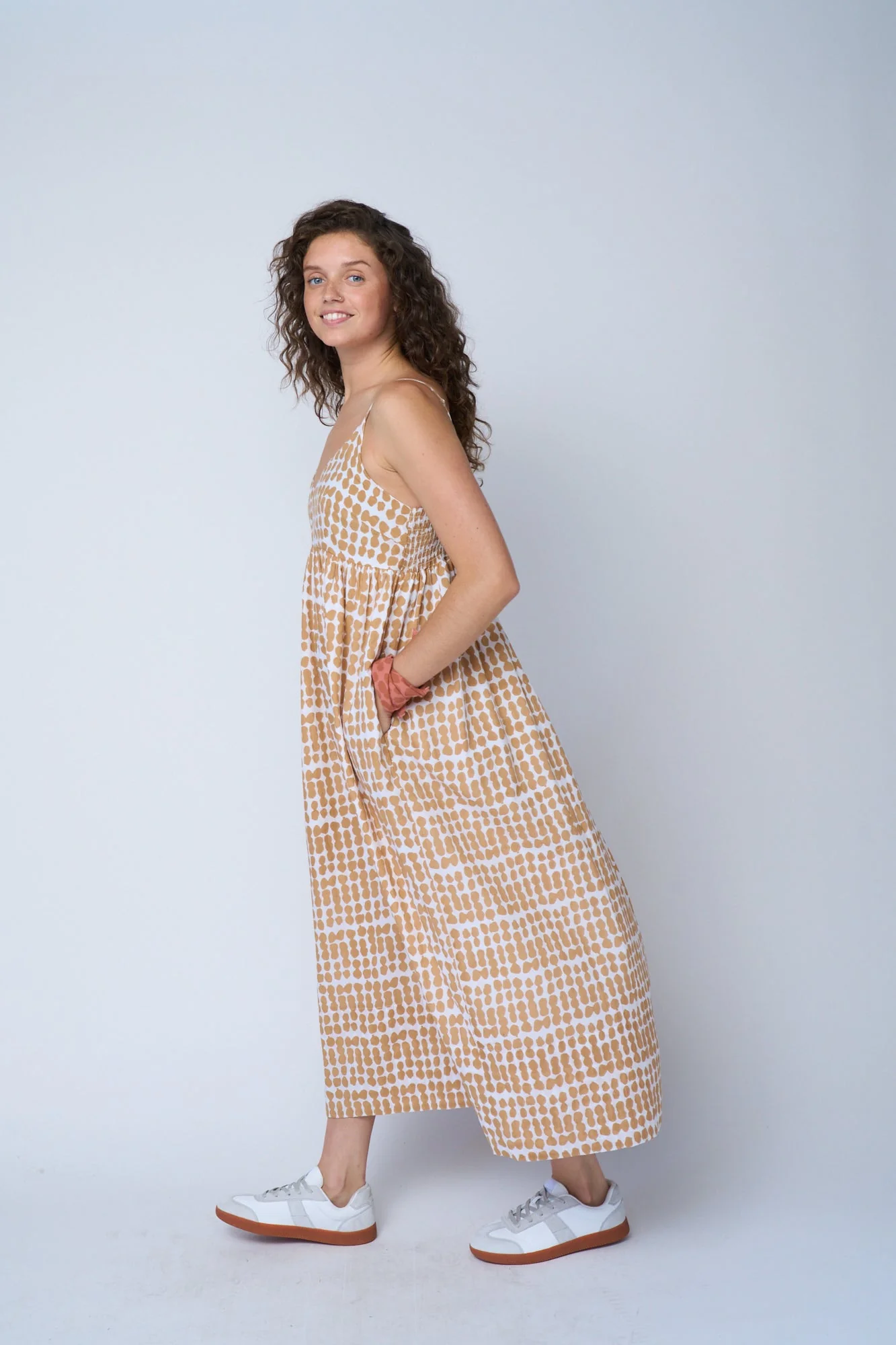 Hamptons Dress - Messy Dot Baked Clay - Image 16
