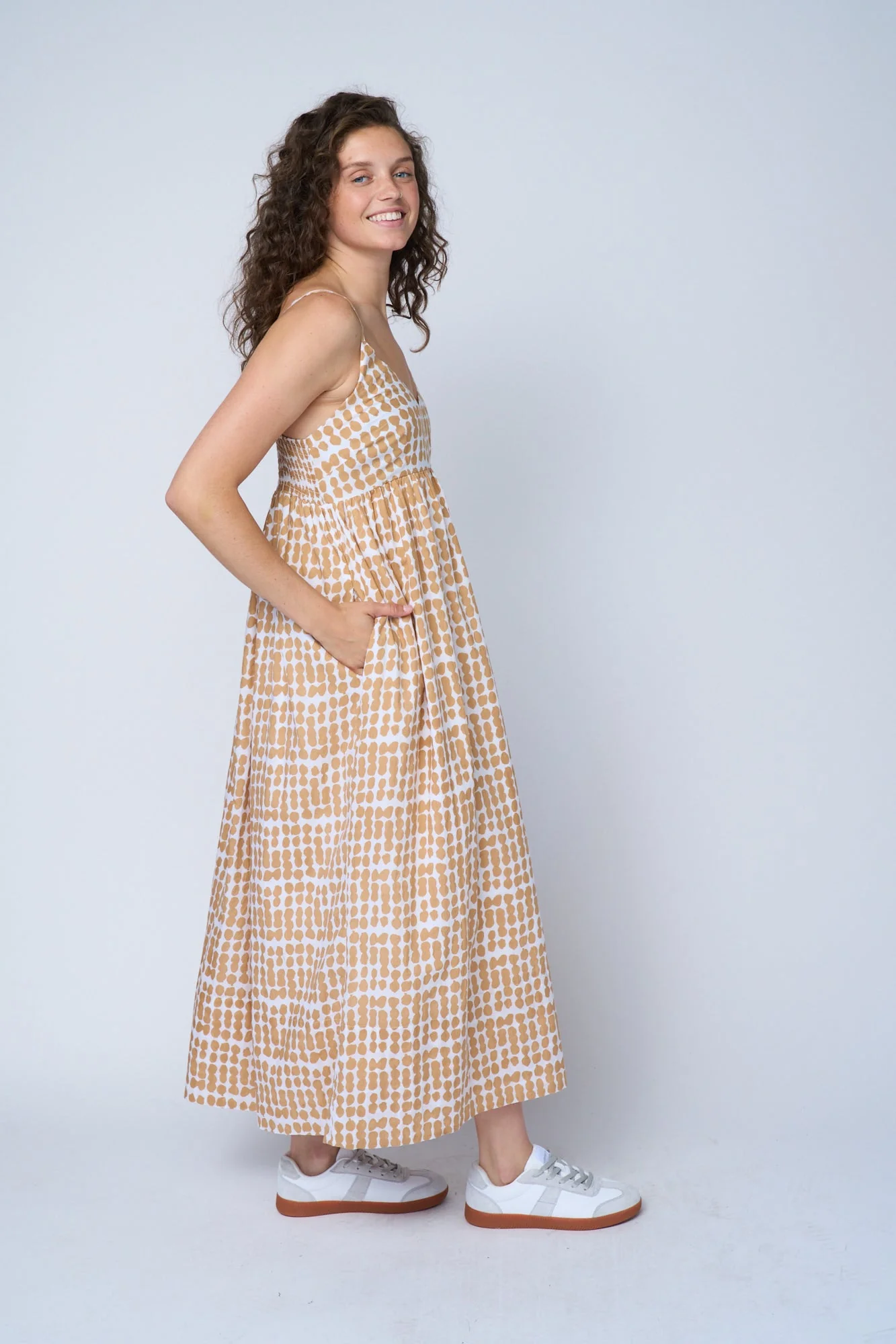 Hamptons Dress - Messy Dot Baked Clay - Image 18