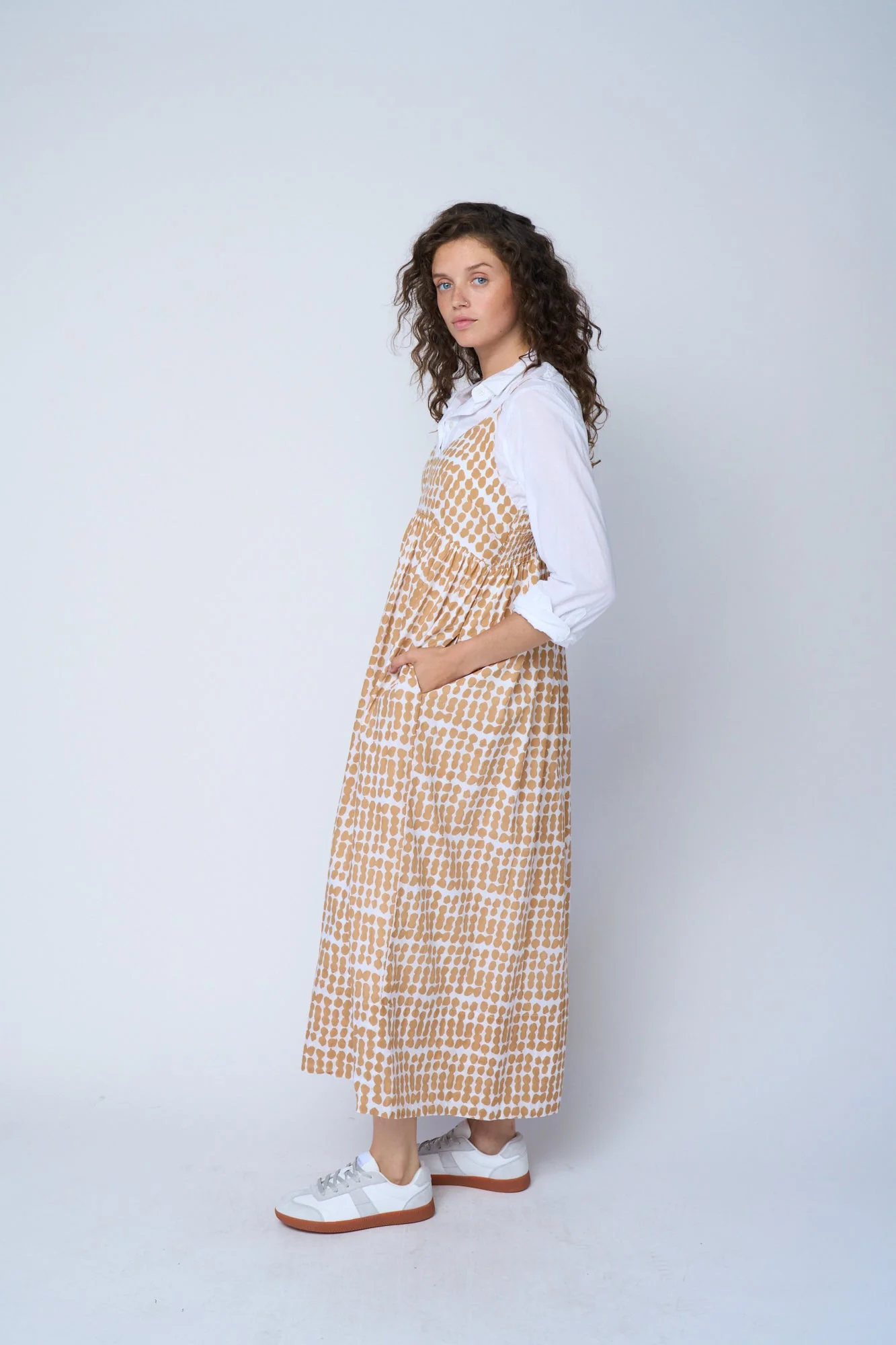 Hamptons Dress - Messy Dot Baked Clay - Image 21