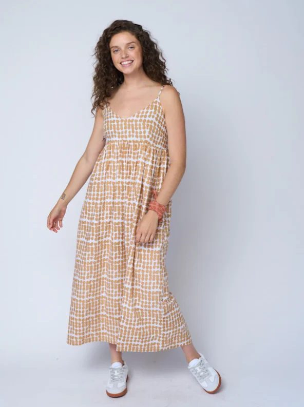 Hamptons Dress - Messy Dot Baked Clay - Image 22