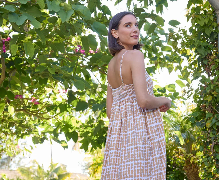 Hamptons Dress - Messy Dot Baked Clay - Image 3