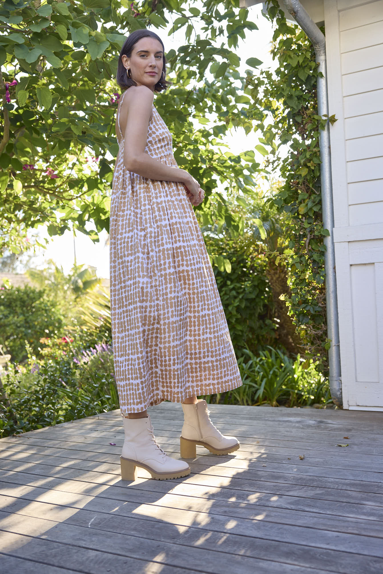 Hamptons Dress - Messy Dot Baked Clay - Image 4