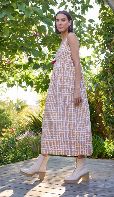 Hamptons Dress - Messy Dot Baked Clay - Image 5