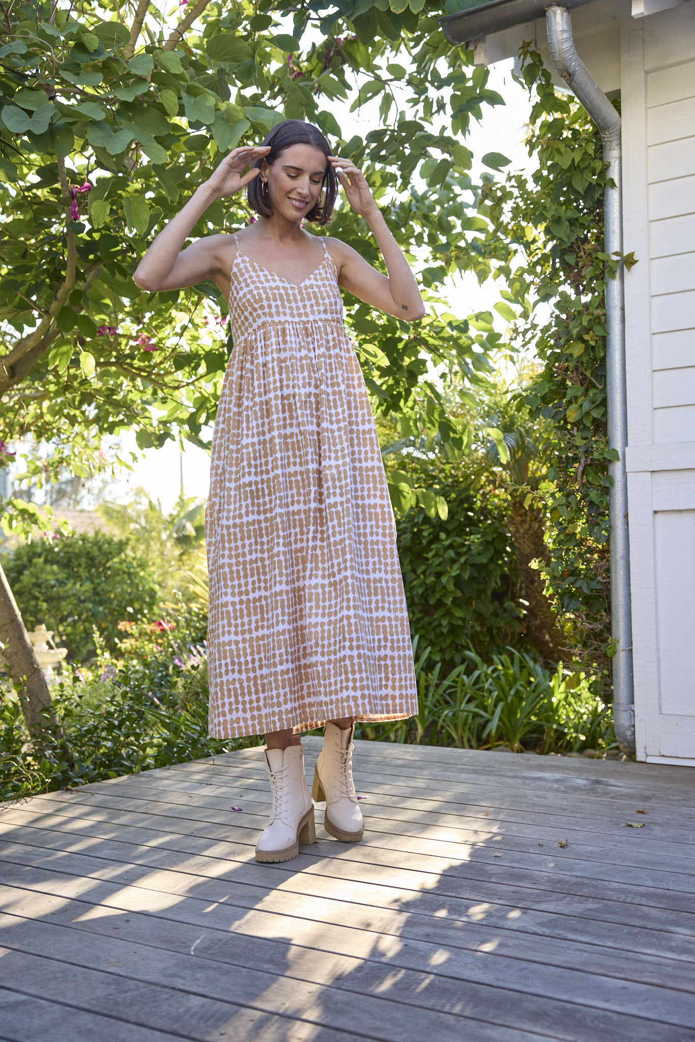 Hamptons Dress - Messy Dot Baked Clay - Image 8