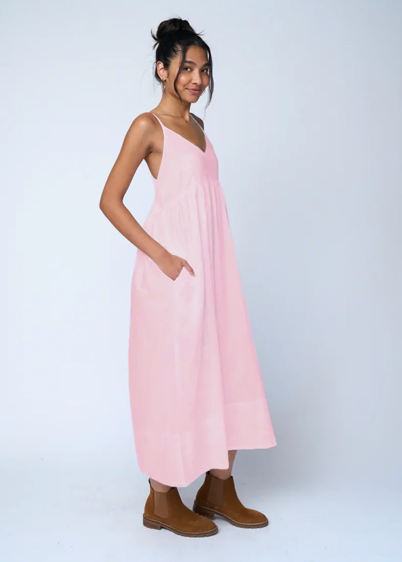 Hamptons Linen Dress - Tickled Pink - Image 3