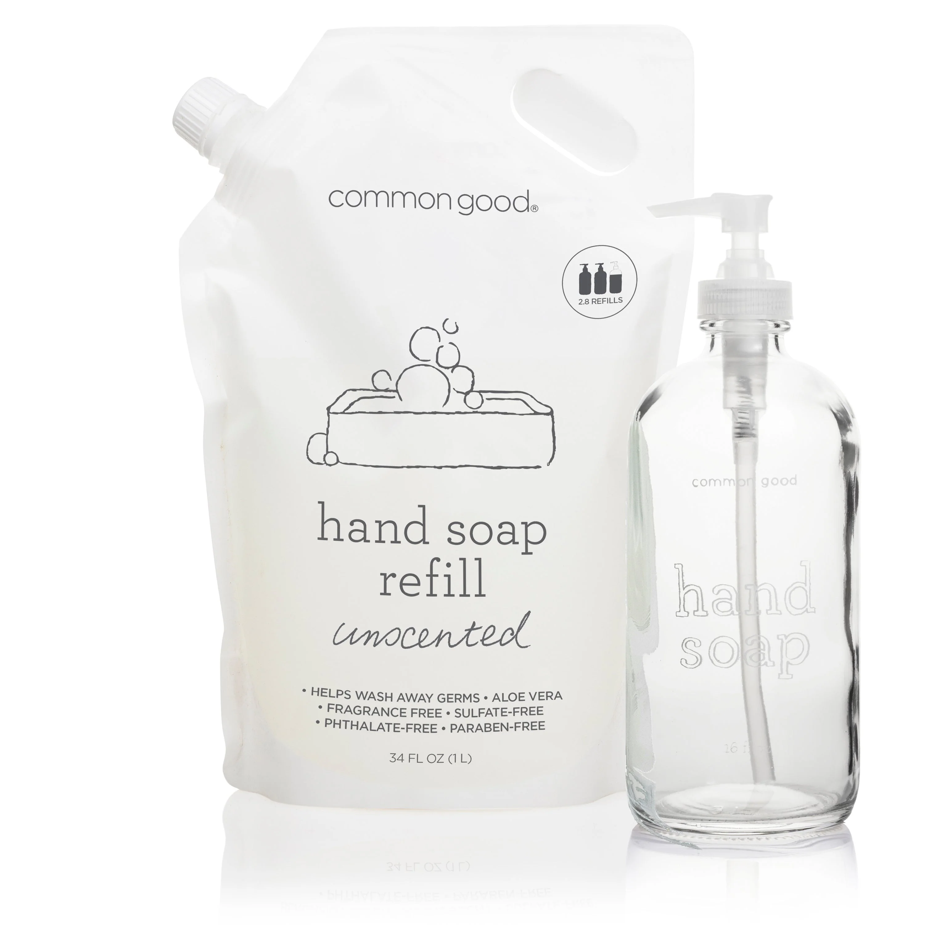 Hand Soap Refill Pouch and Glass Bottle Set - Image 5