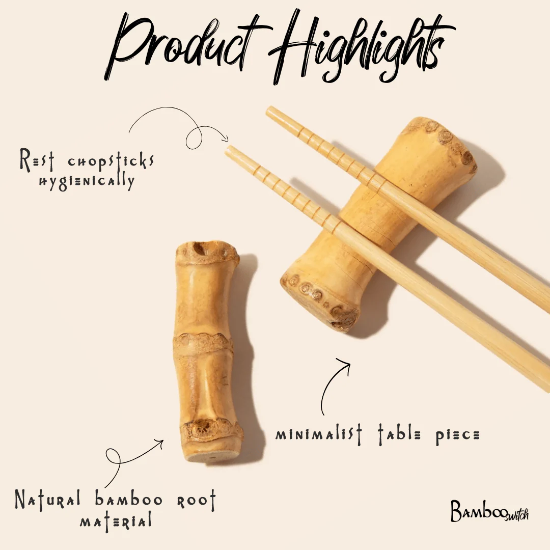 Handmade Bamboo Root Chopstick Rest - Image 3