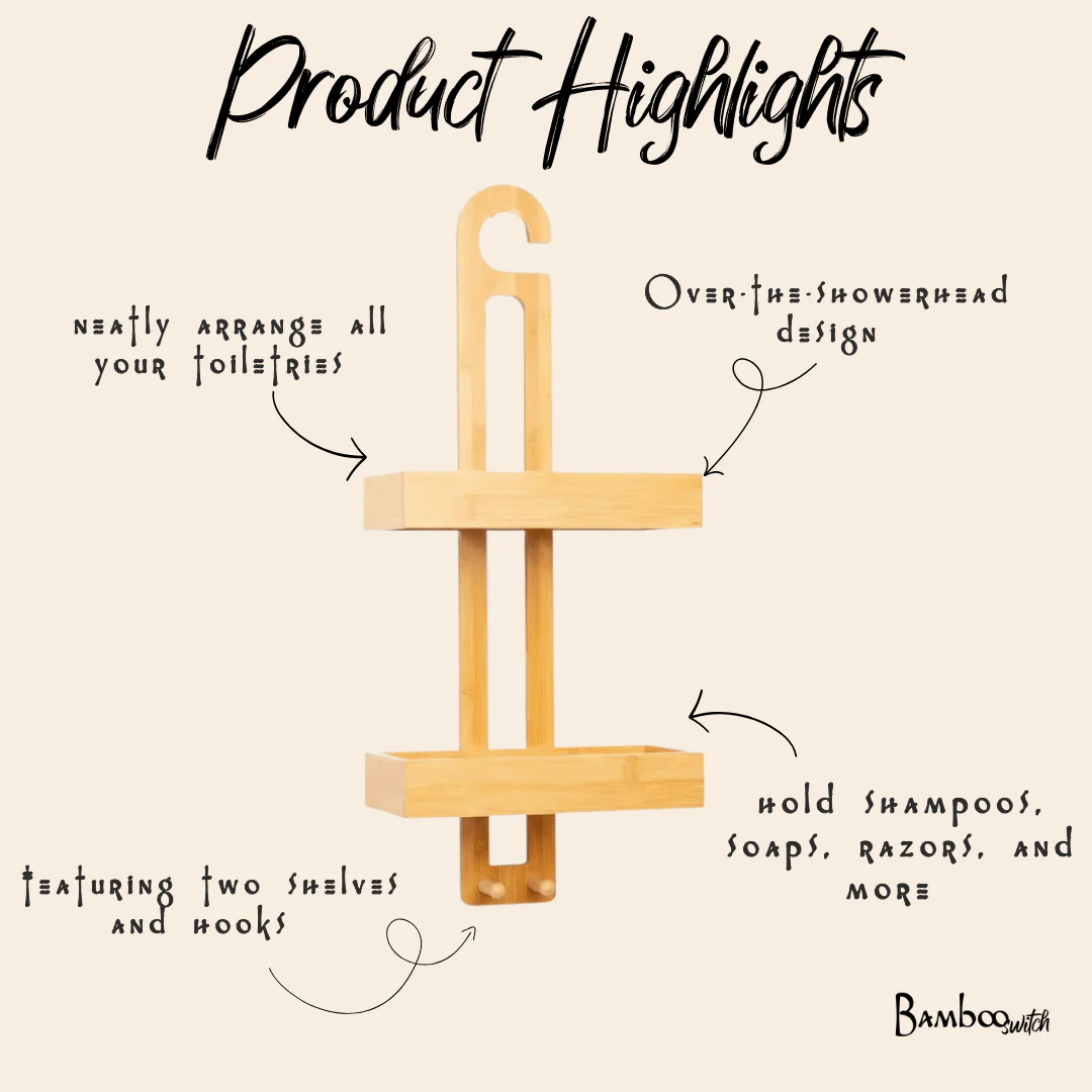 Hanging Bamboo Shower Caddy - Image 2