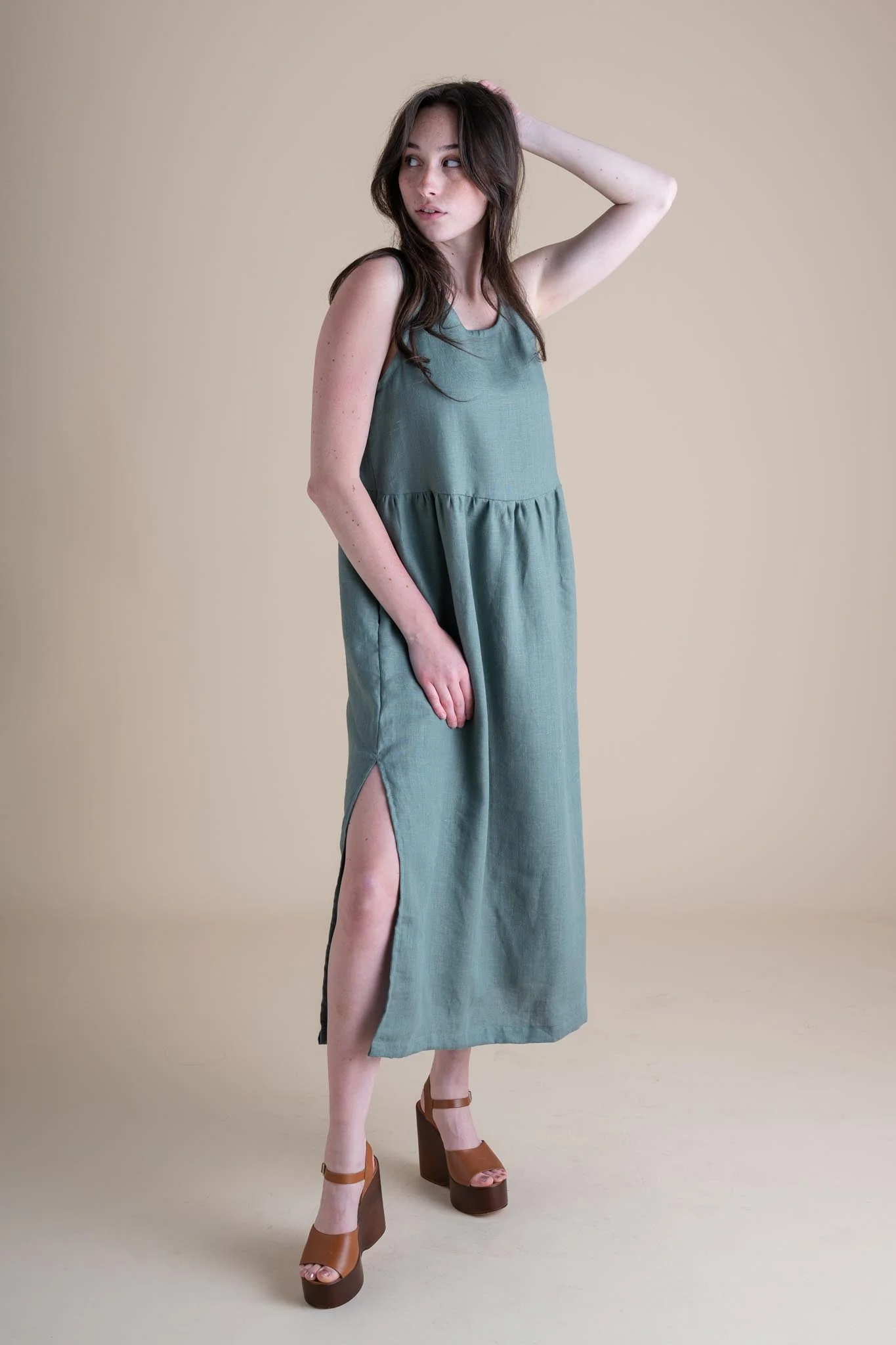Hawthorn Dress (Updated) in Agave