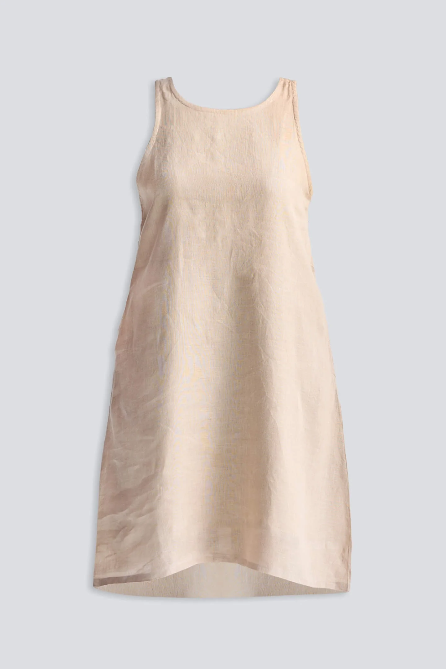 Hemp Short Dress with Back Embroidered Lace Detail - Image 10