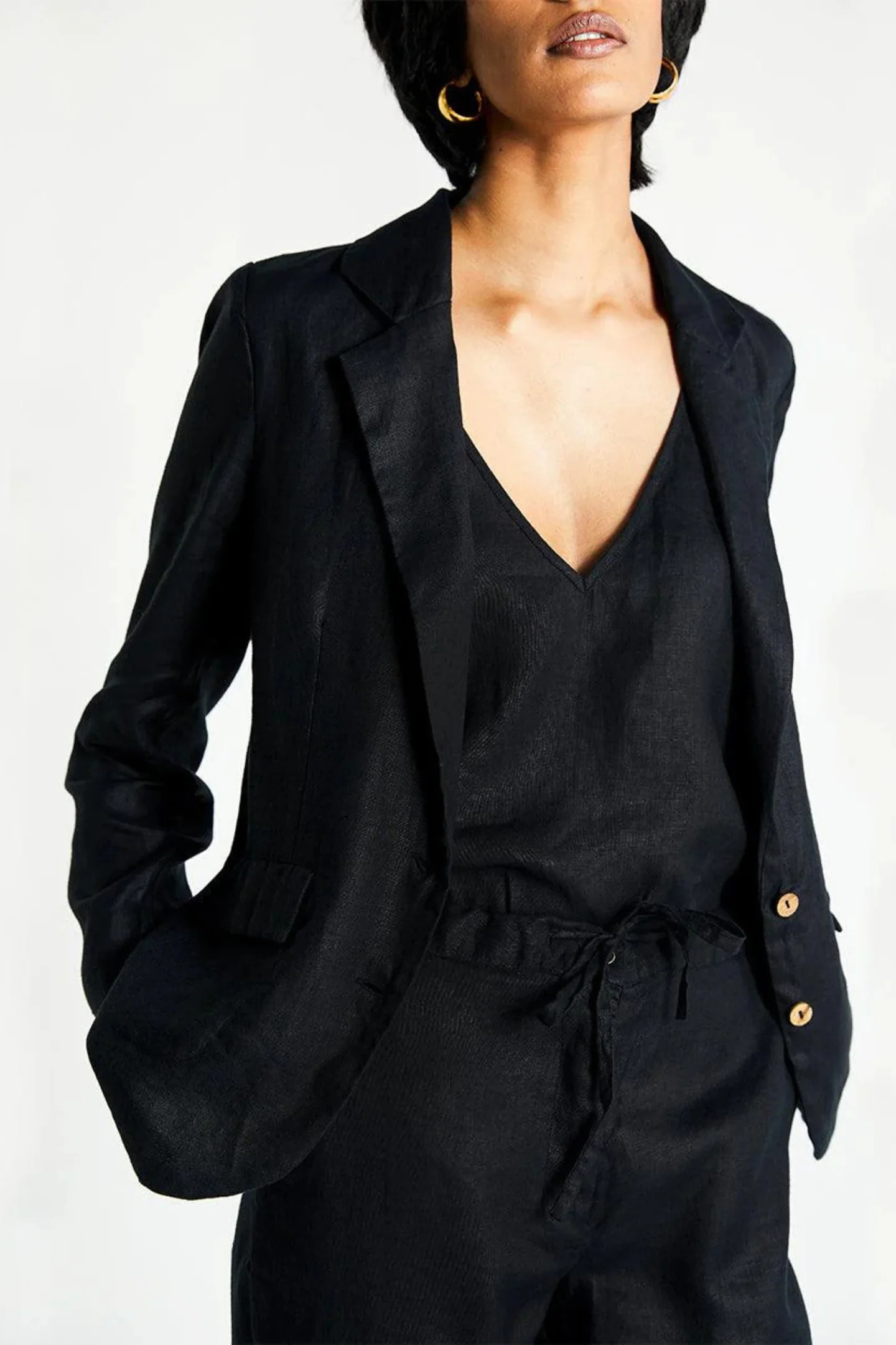 Hemp Three Piece Set in Black - Image 10