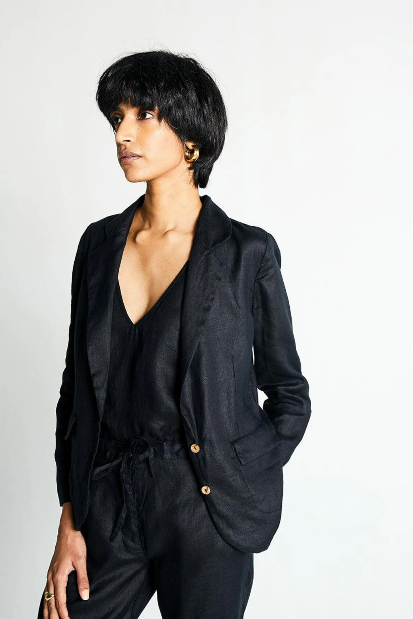 Hemp Three Piece Set in Black - Image 9