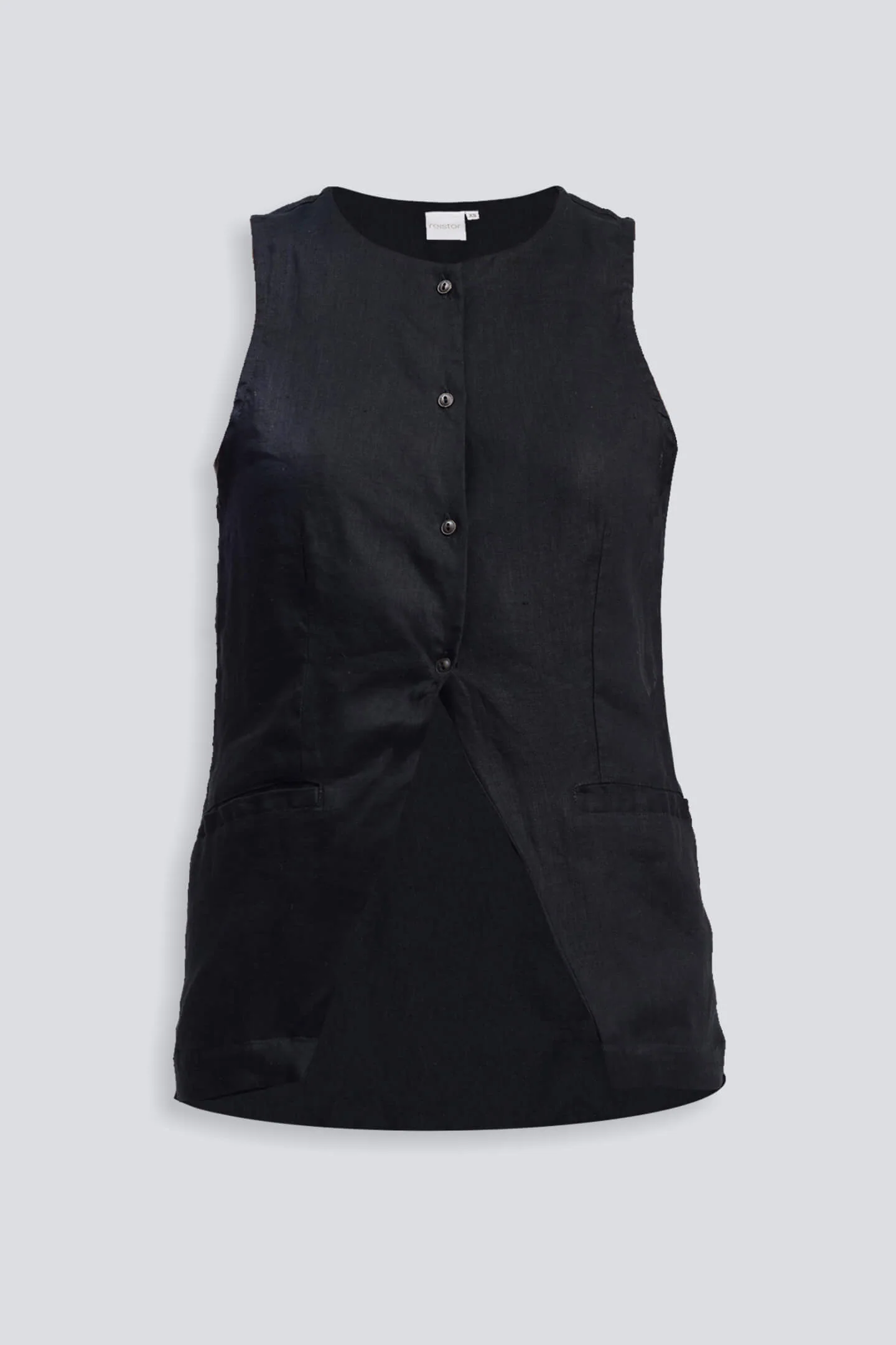 Hemp Vest Jacket in Black - Image 12