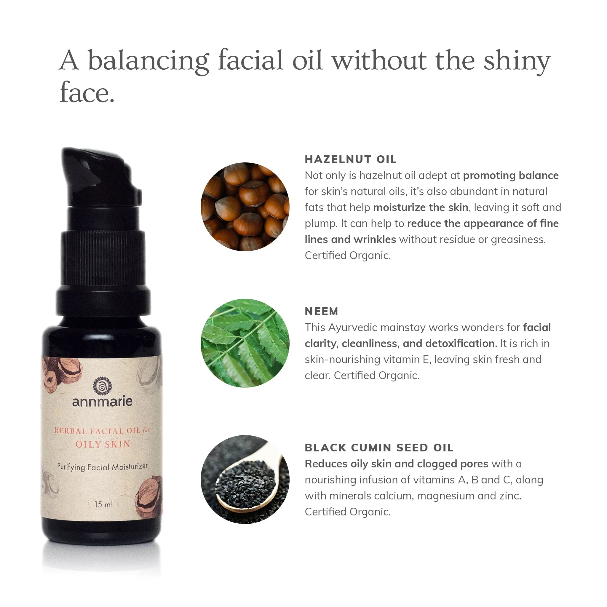Herbal Facial Oil for Oily Skin (15ml) - Image 3