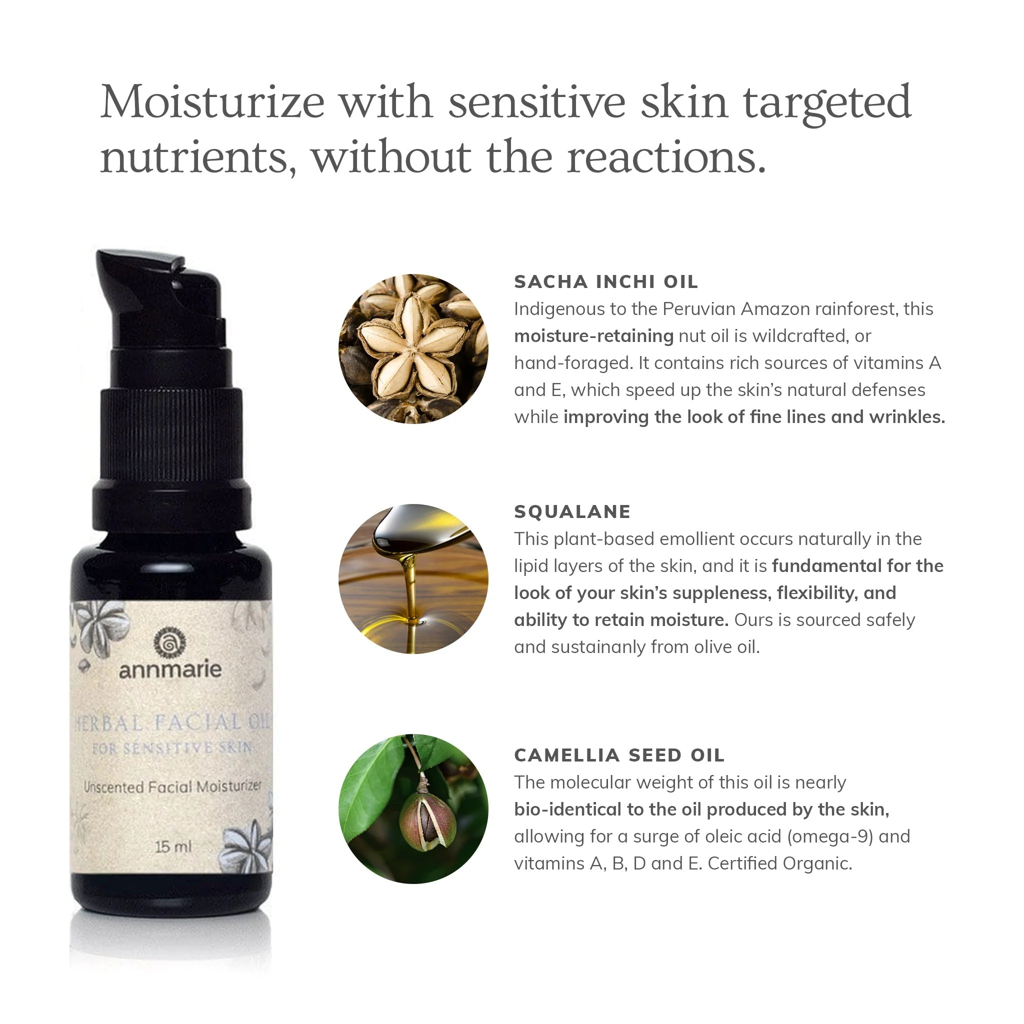 Herbal Facial Oil for Sensitive Skin (15ml) - Image 2