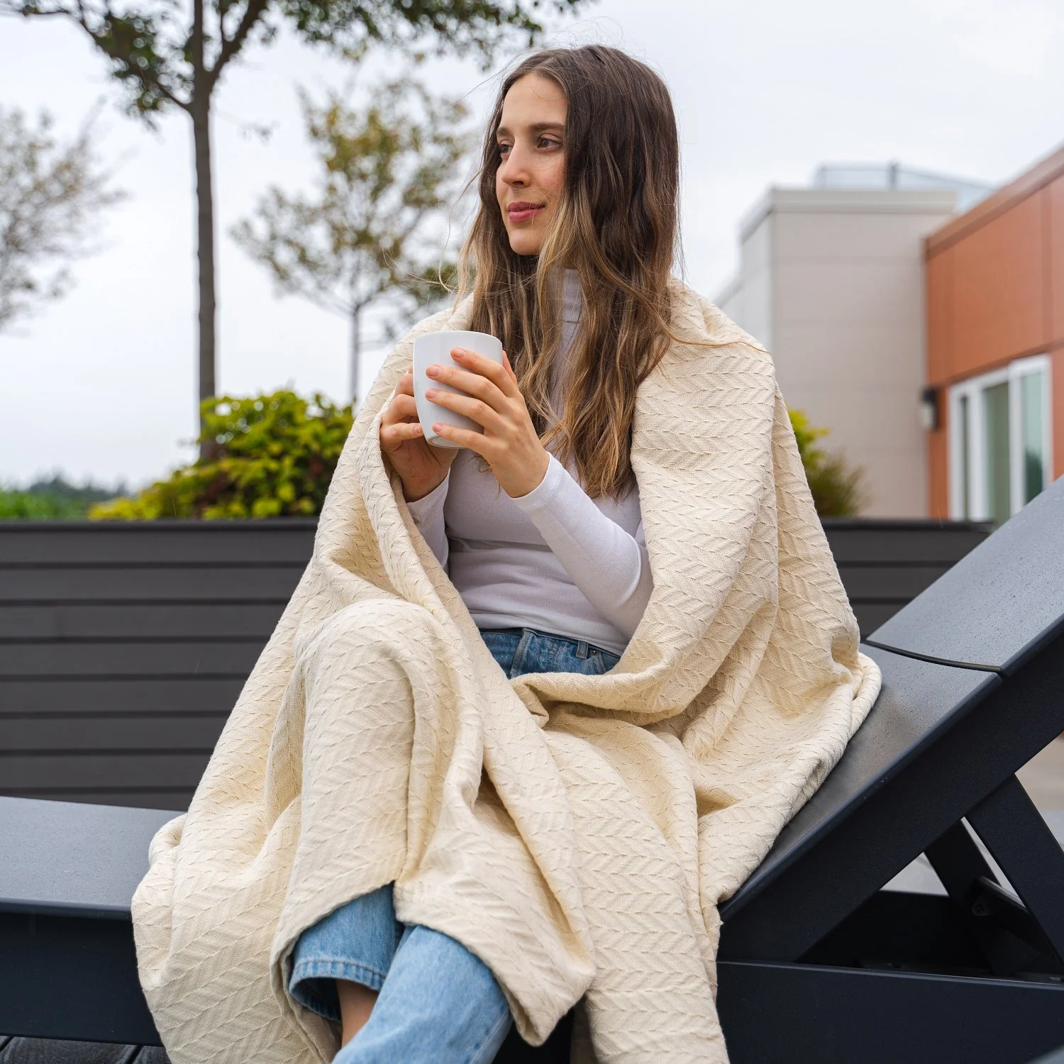 Herringbone Cotton Blanket - Image 4