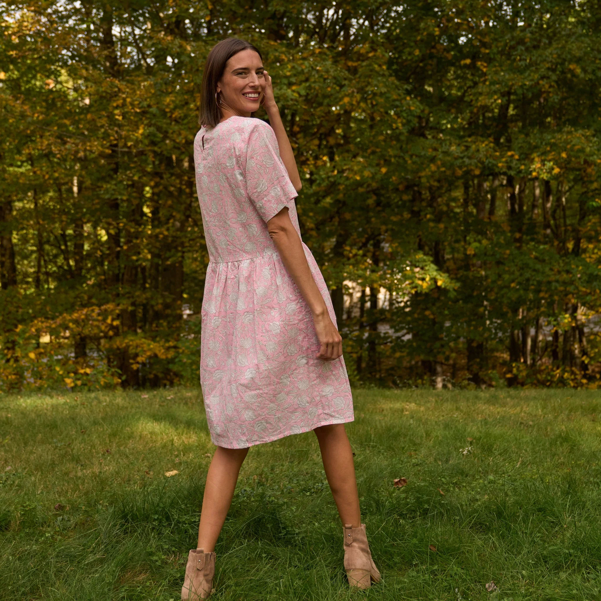 Hudson Dress - Floral Escape Tickled Pink - Image 3