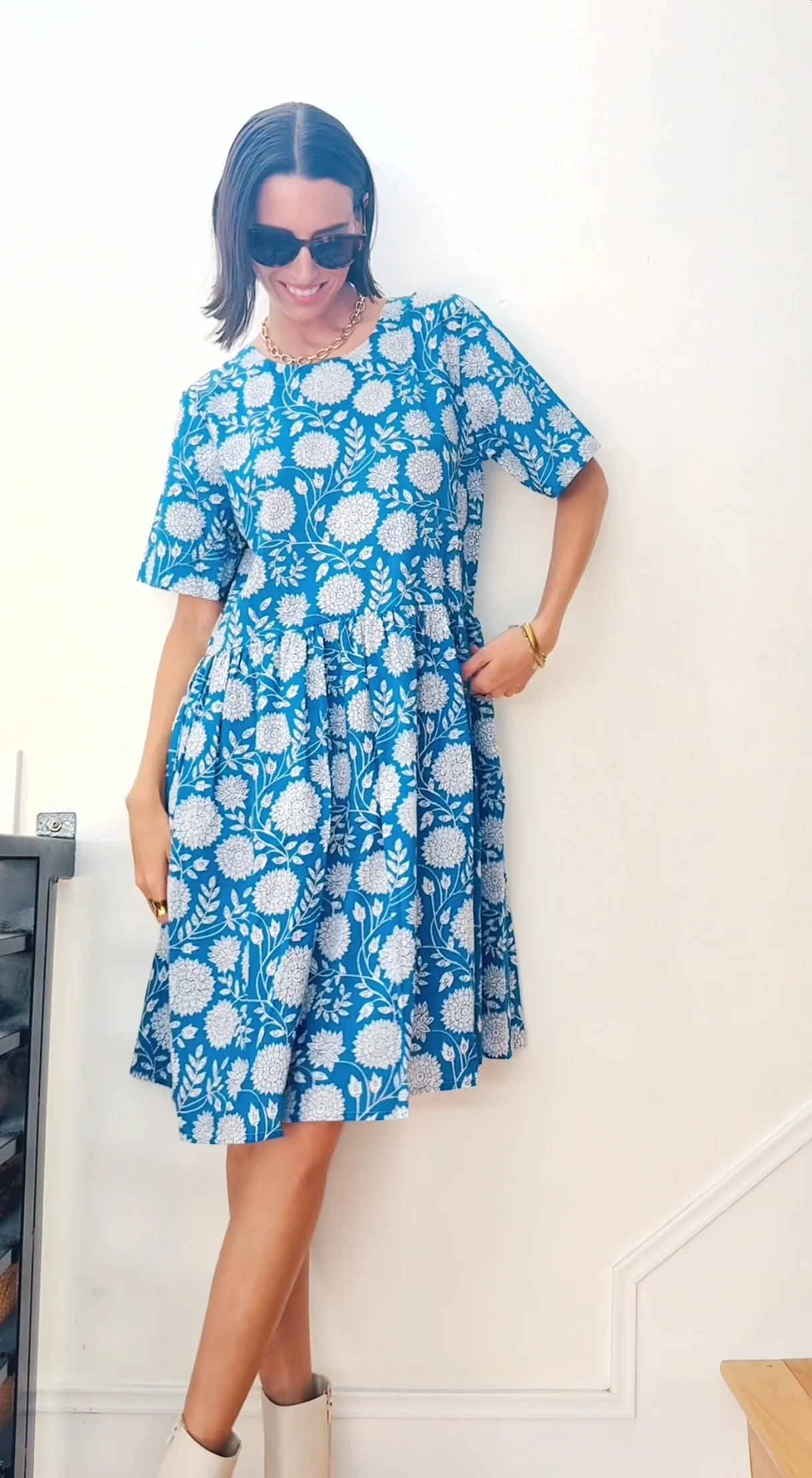 Hudson Dress - Hydrangea Beauty Cobalt - Image 4