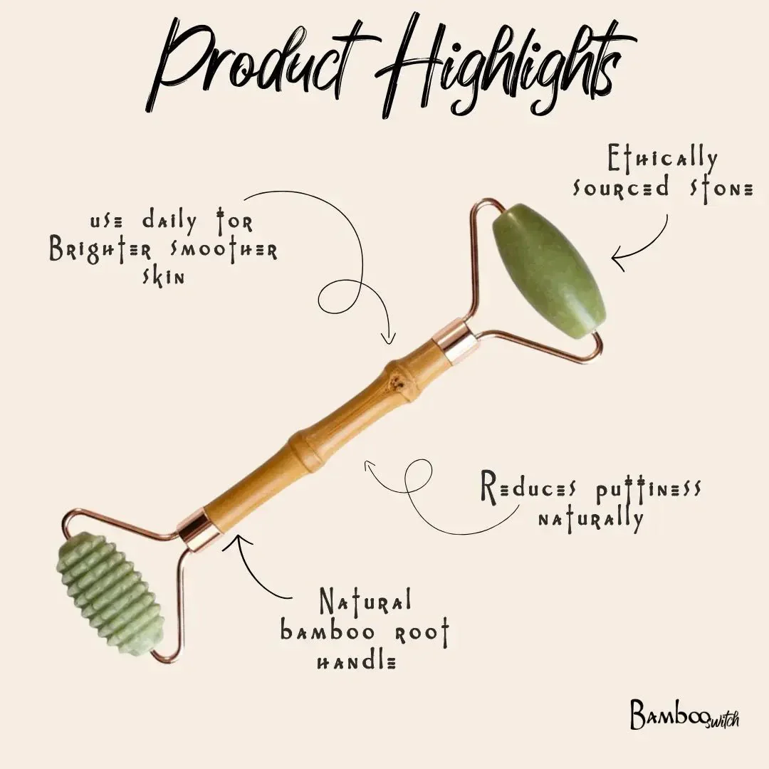 Jade Facial Roller | Bamboo Root - Image 4