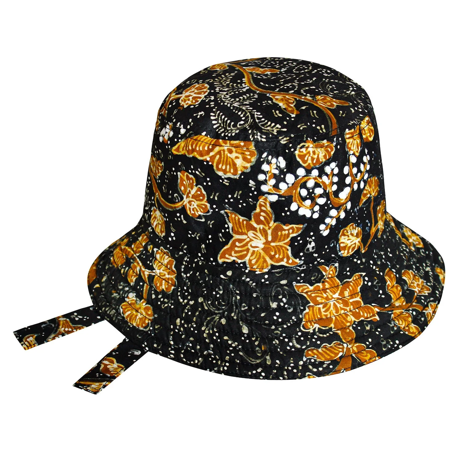 JASMINE Chinoiserie Batik Hat In Brown and Black - Image 2