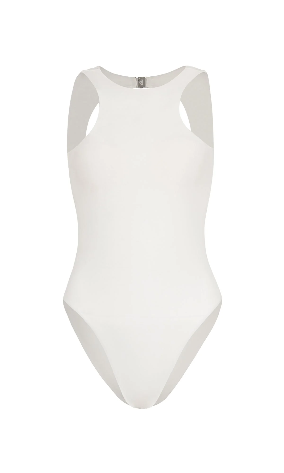 JUPITER Open-back Recycled One-piece Swimsuit in White - Image 4
