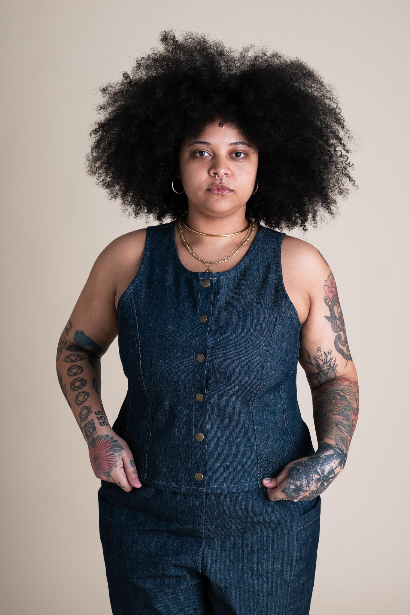 Katherine Vest (Updated) in Cone Denim - Image 10