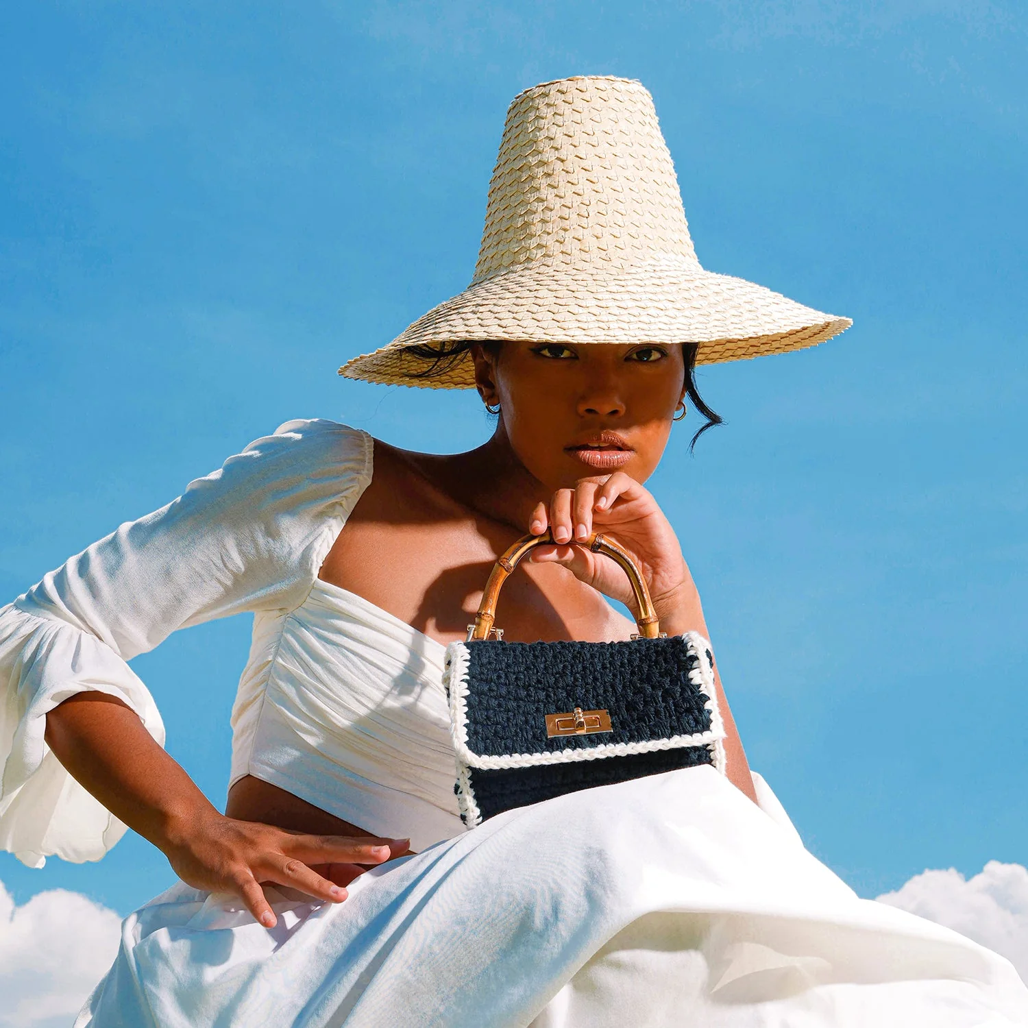 KEMALA Palm Straw Hat In Beige - Image 2