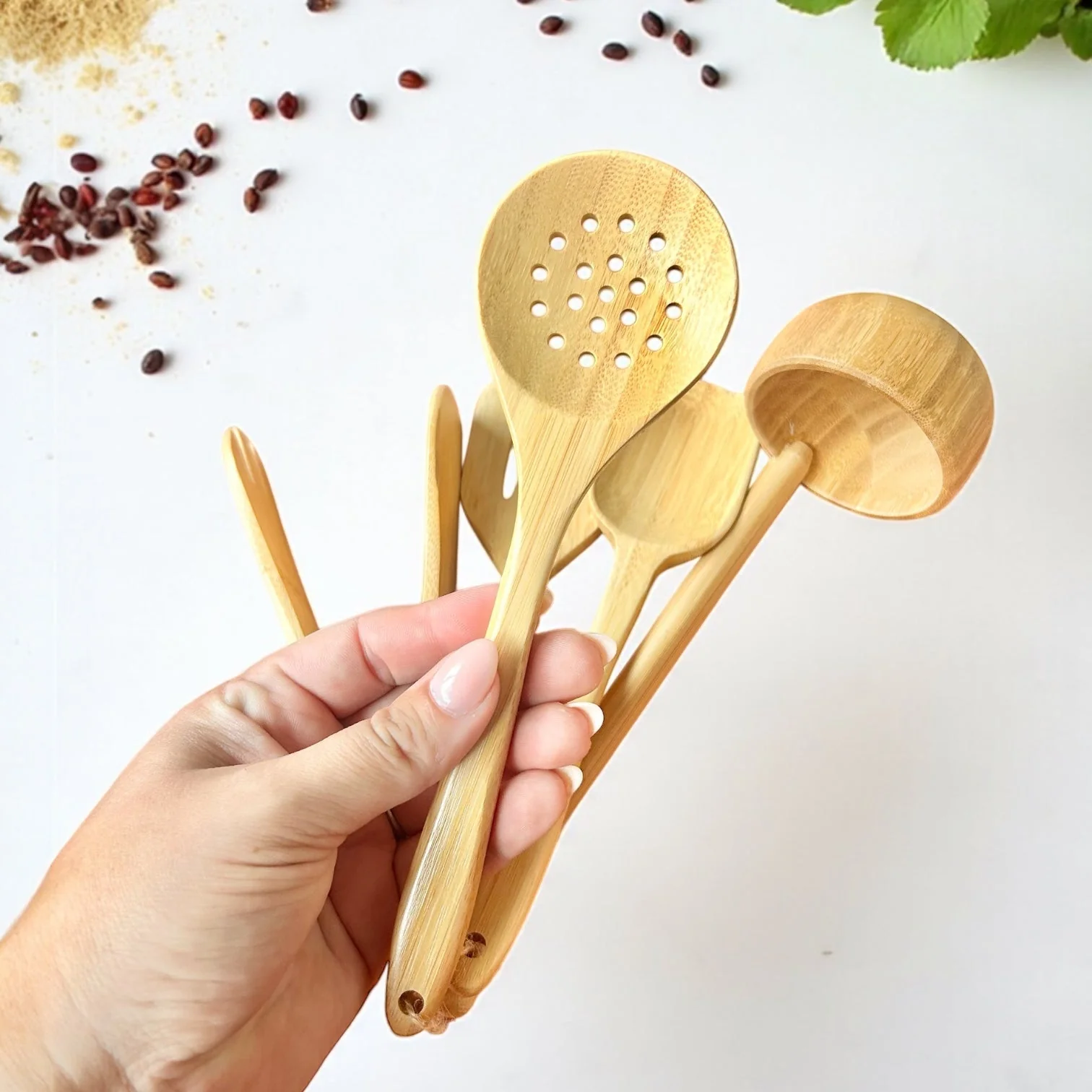 Kids Bamboo Cooking Utensil Set - Image 2