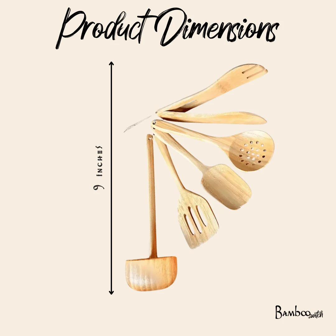 Kids Bamboo Cooking Utensil Set - Image 4