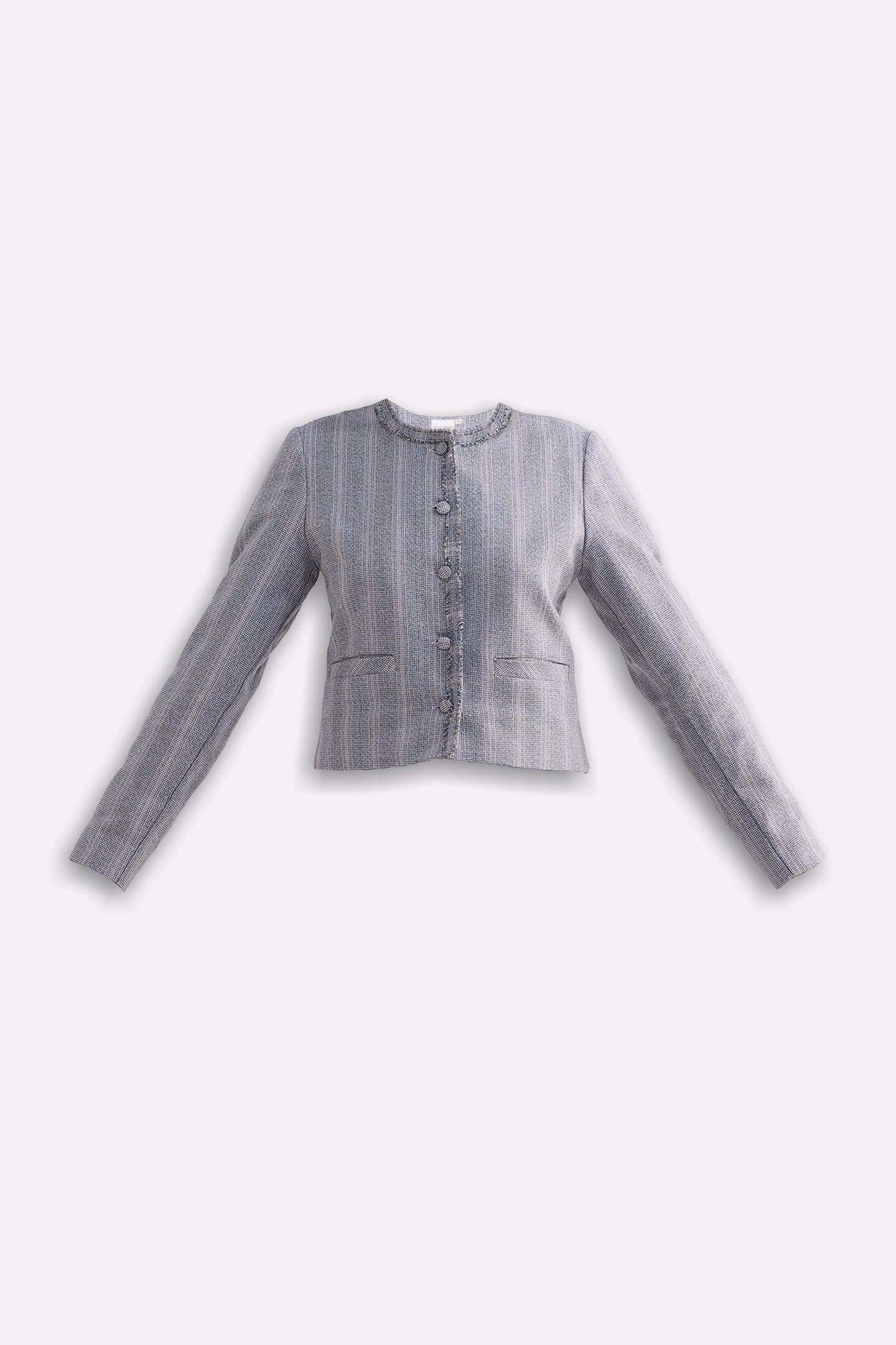Lady Jacket in Grey Cotton Tweed - Image 9