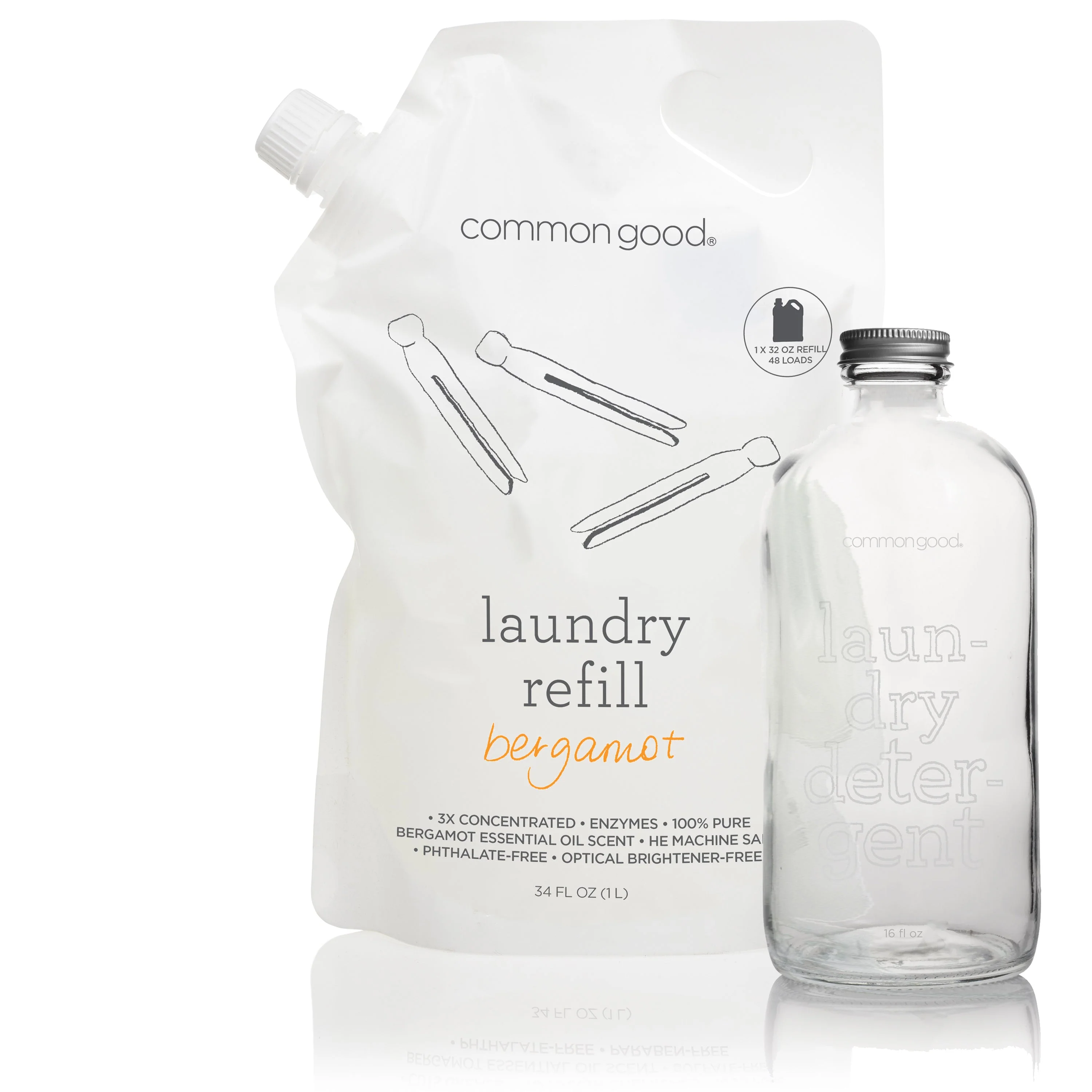 Laundry Detergent Refill Pouch and Glass Bottle Set - Image 3