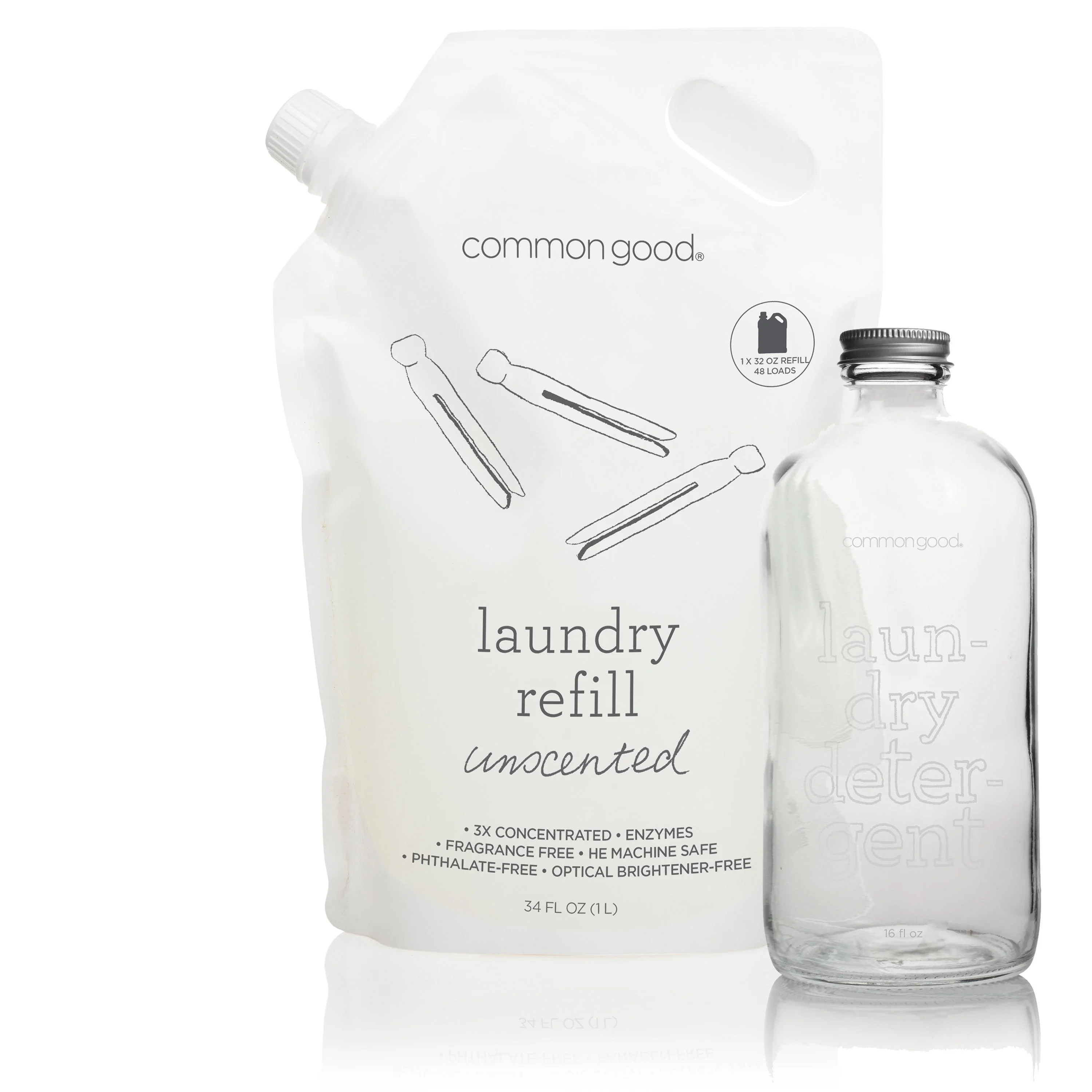 Laundry Detergent Refill Pouch and Glass Bottle Set - Image 4