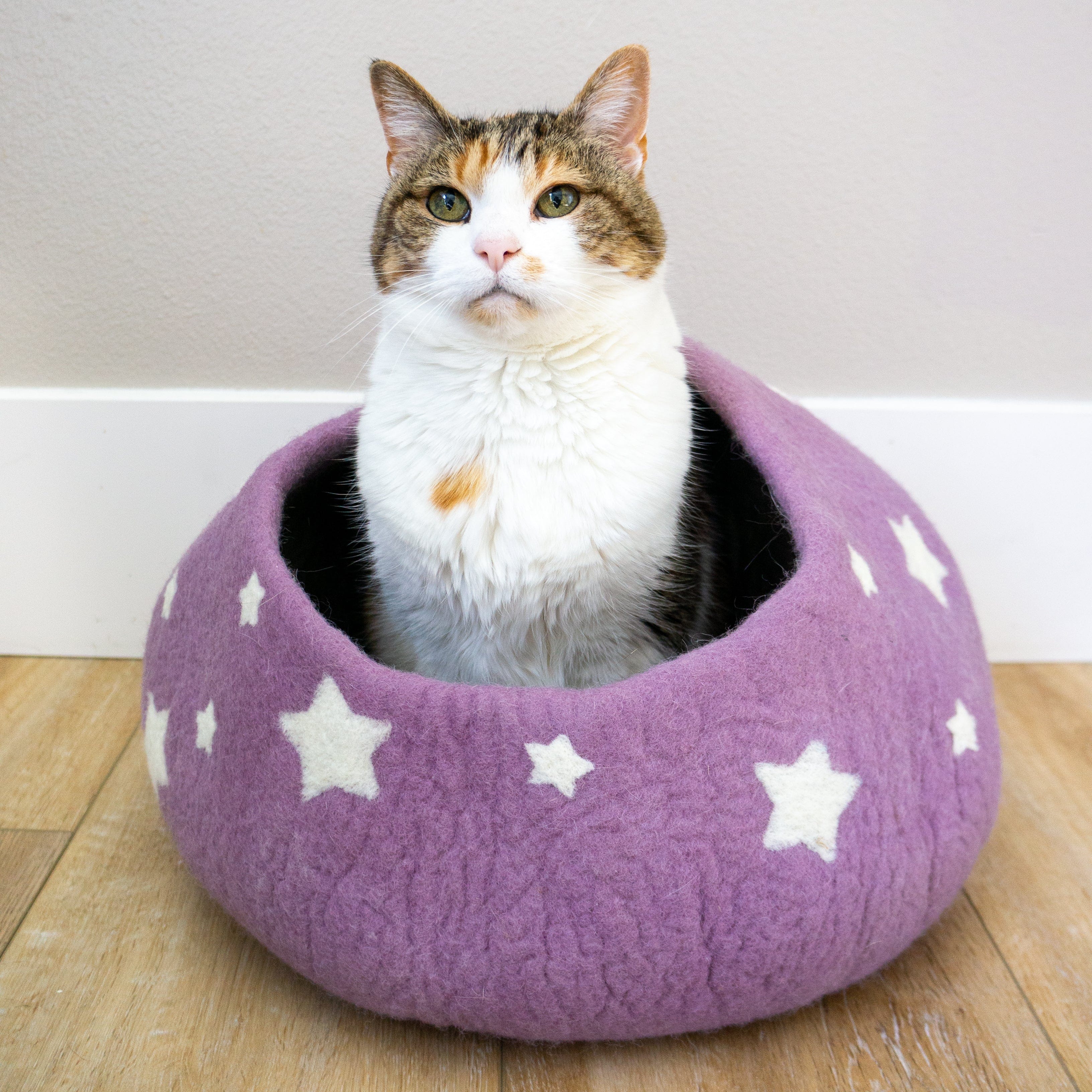 Lavender Midnight Stars Eco Kitty Cave - Image 2