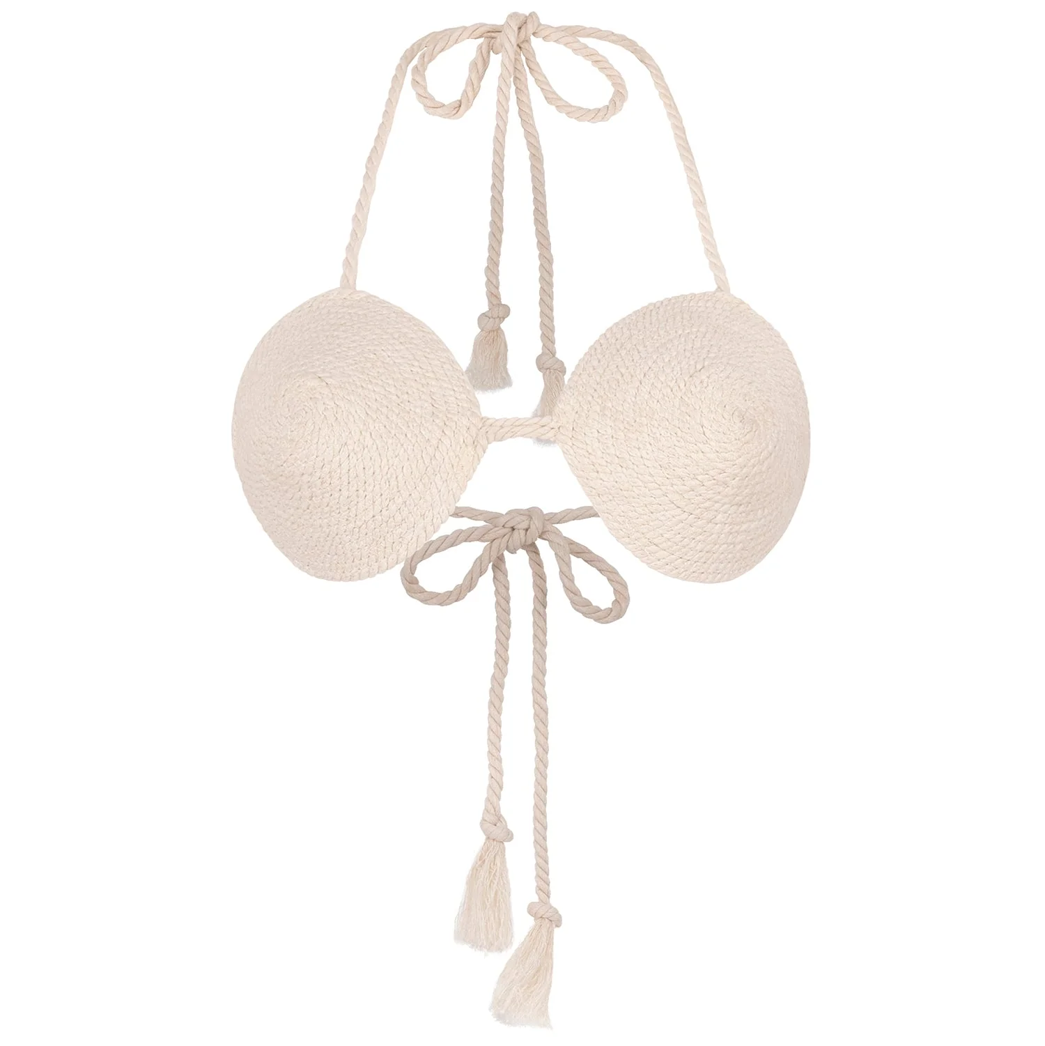 LEIA Cotton Rope Bikini Top In Off-white - Image 6